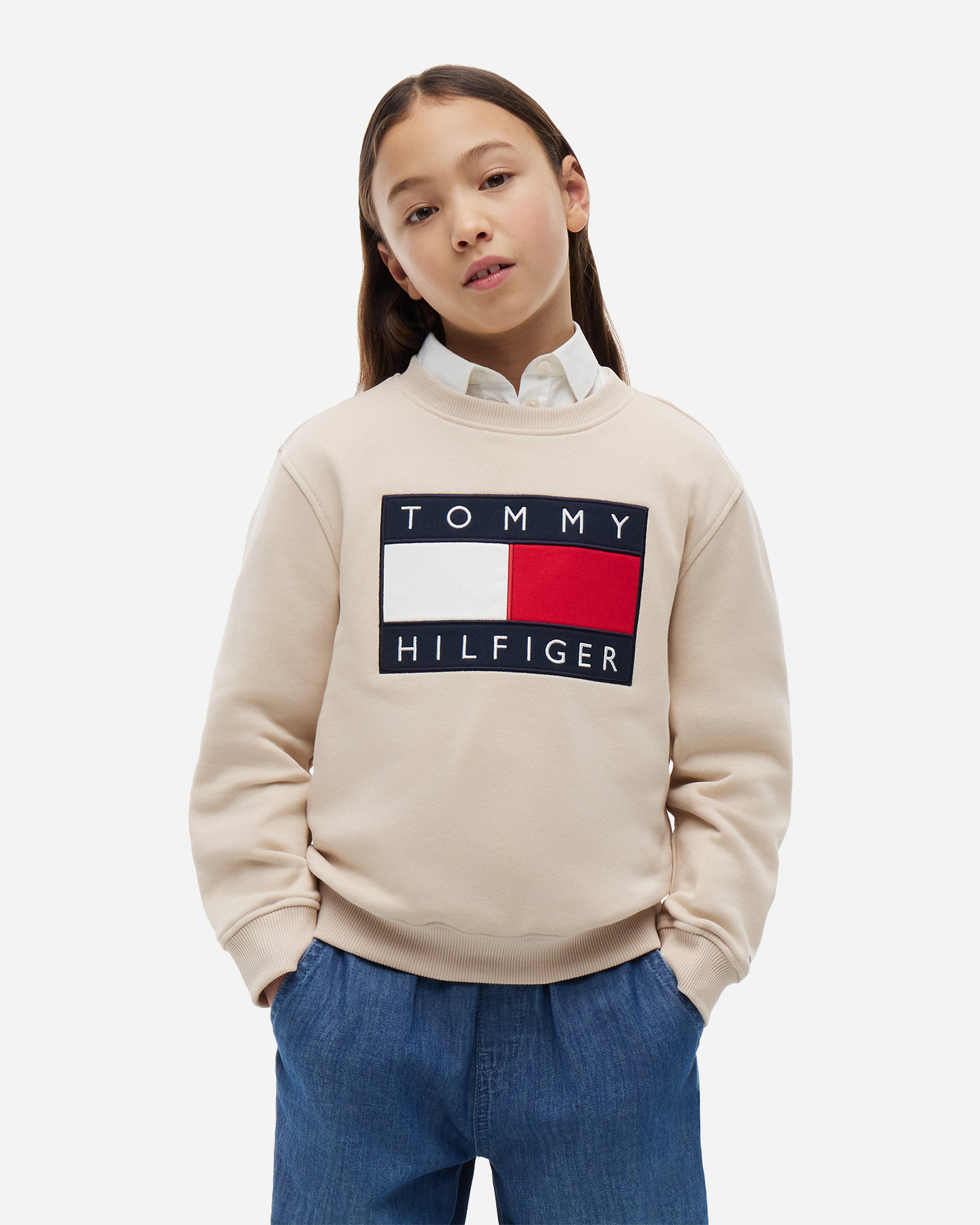 Maglione TOMMY HILFIGER HERITAGE FLAG JR - Beige - 1 | Cisalfa Sport