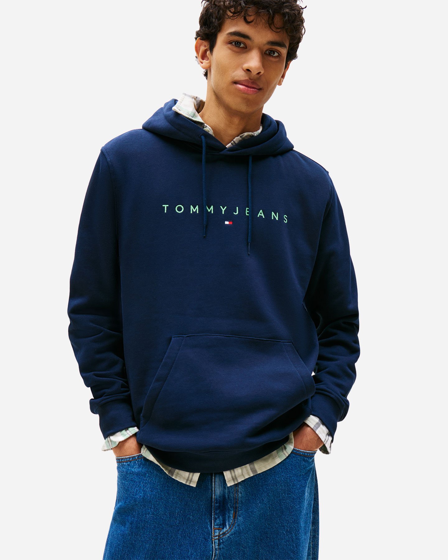 Felpa TOMMY HILFIGER LINEAR LOGO M - Blu - 1 | Cisalfa Sport