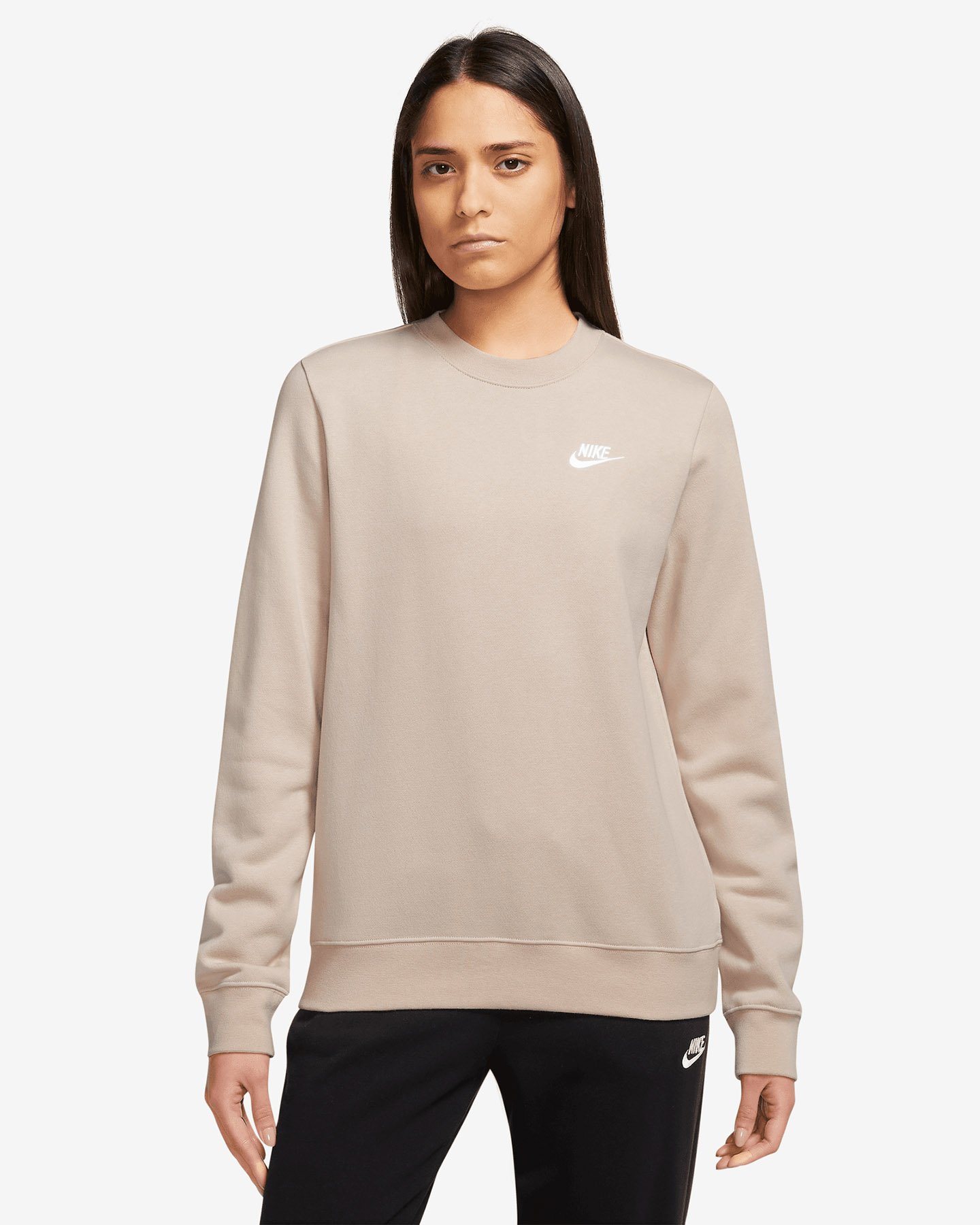 Felpa NIKE CLUB SMALL LOGO W - Beige - 0 | Cisalfa Sport