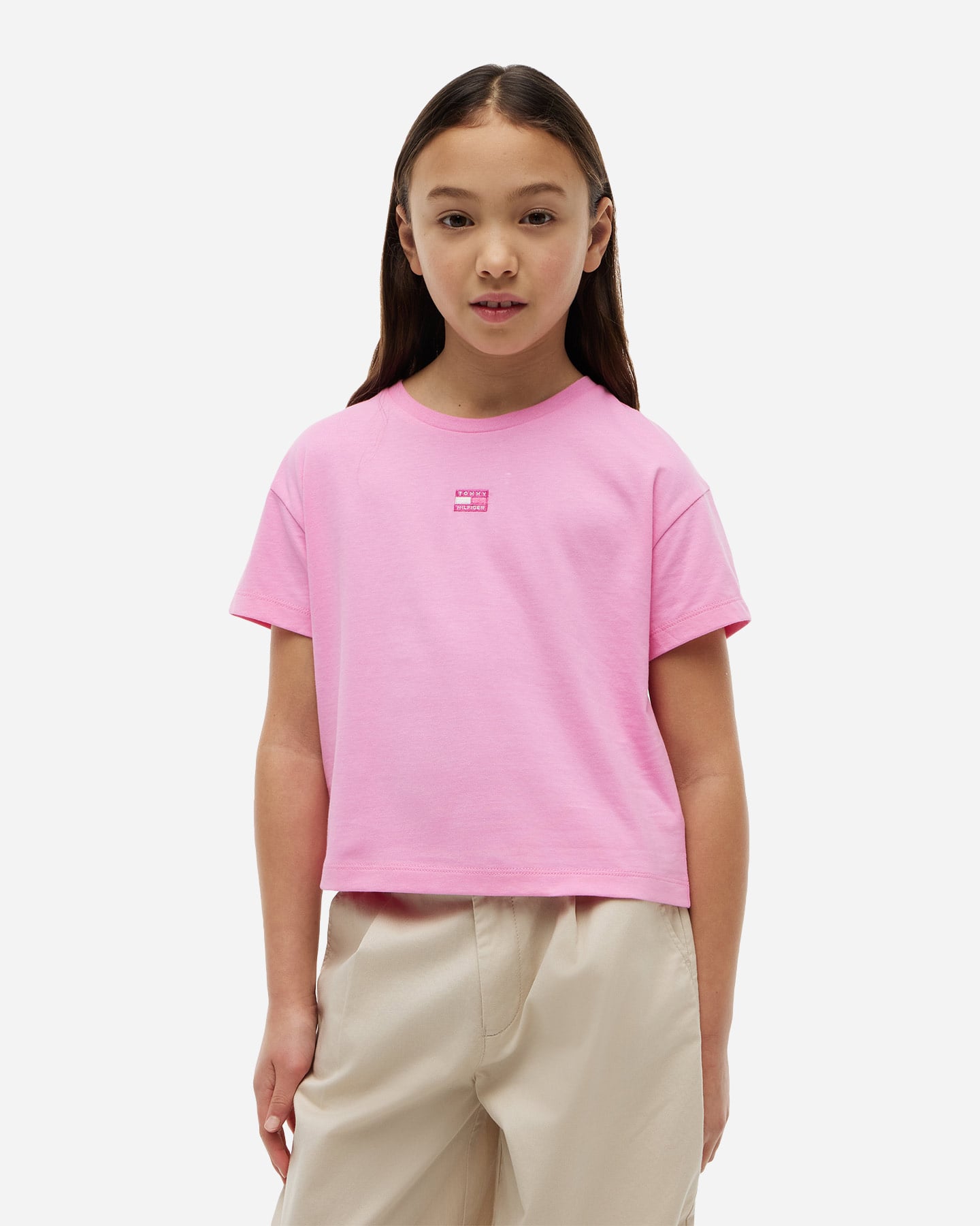 T-shirt TOMMY HILFIGER BOXY TONAL FLAG JR - Rosa - 1 | Cisalfa Sport