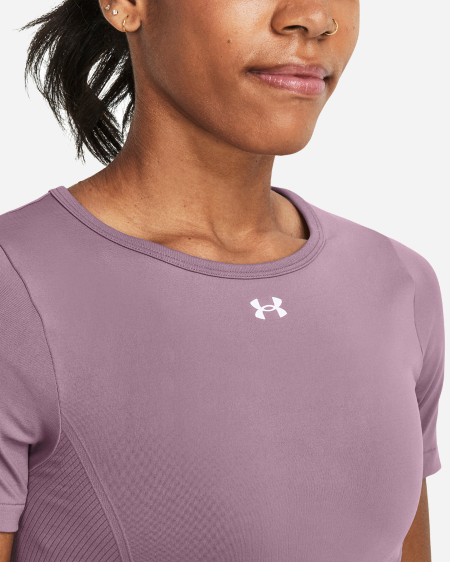 T-shirt training UNDER ARMOUR SEAMLESS W - Viola - 5 | Cisalfa Sport
