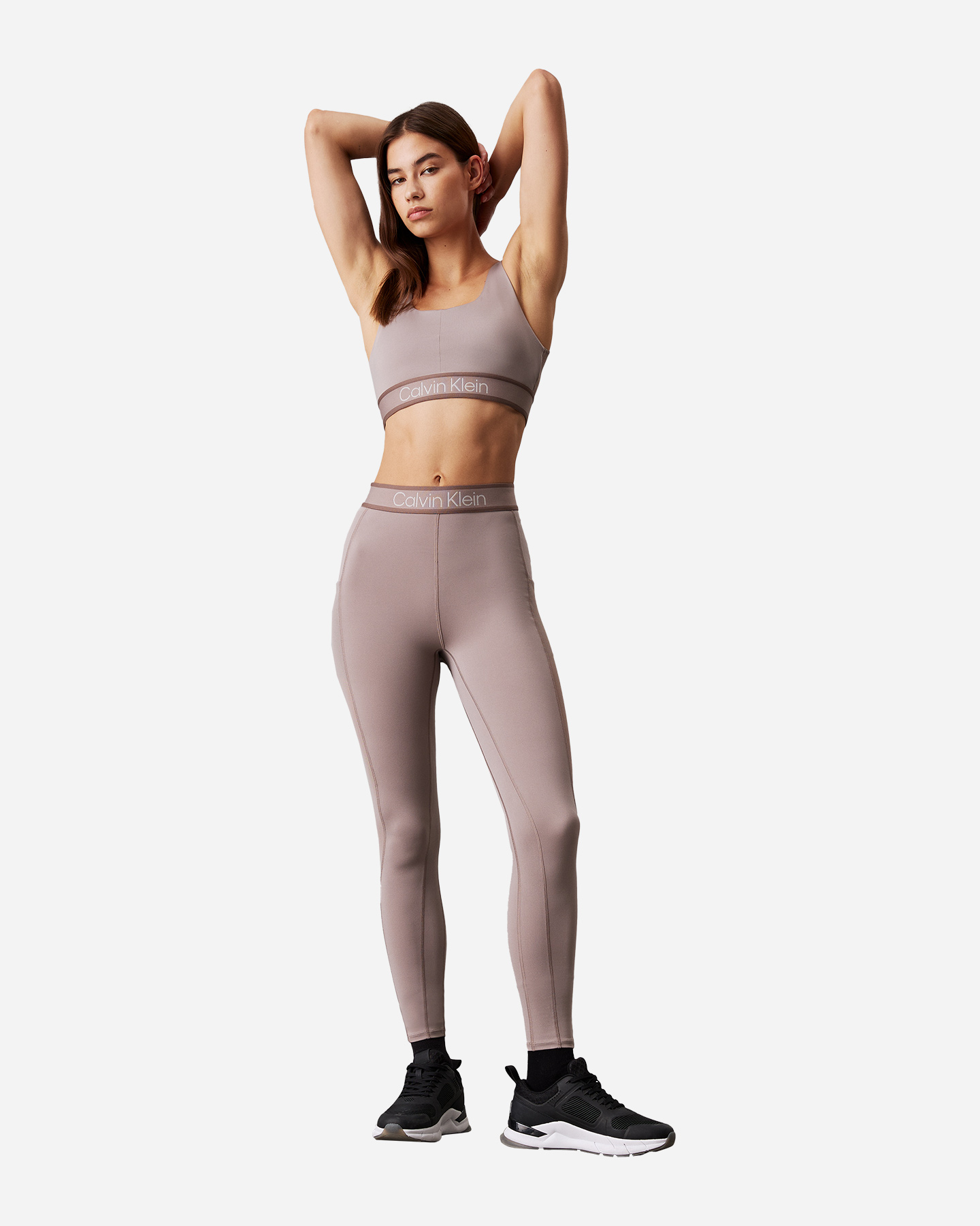 Reggiseno sportivo CALVIN KLEIN SPORT ELASTIC LOGO ICON W - Beige - 2 | Cisalfa Sport