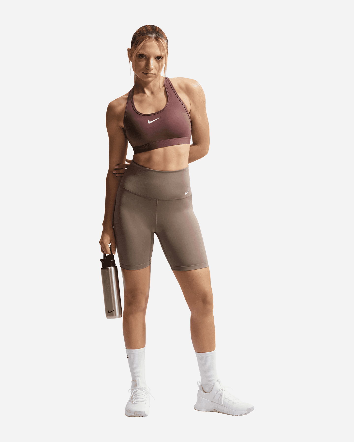 Bra training NIKE SWOOSH SMALL LOGO W - Marrone - 1 | Cisalfa Sport