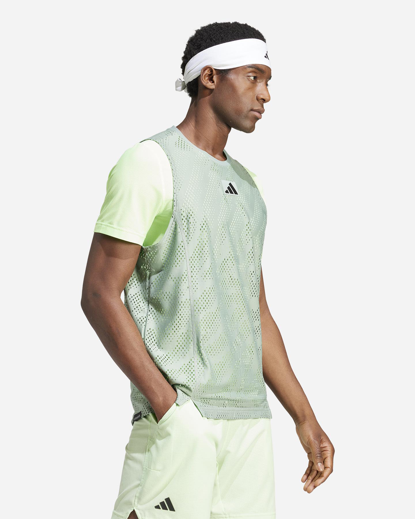T-shirt tennis ADIDAS AO23 SASHA M - Verde - 3 | Cisalfa Sport