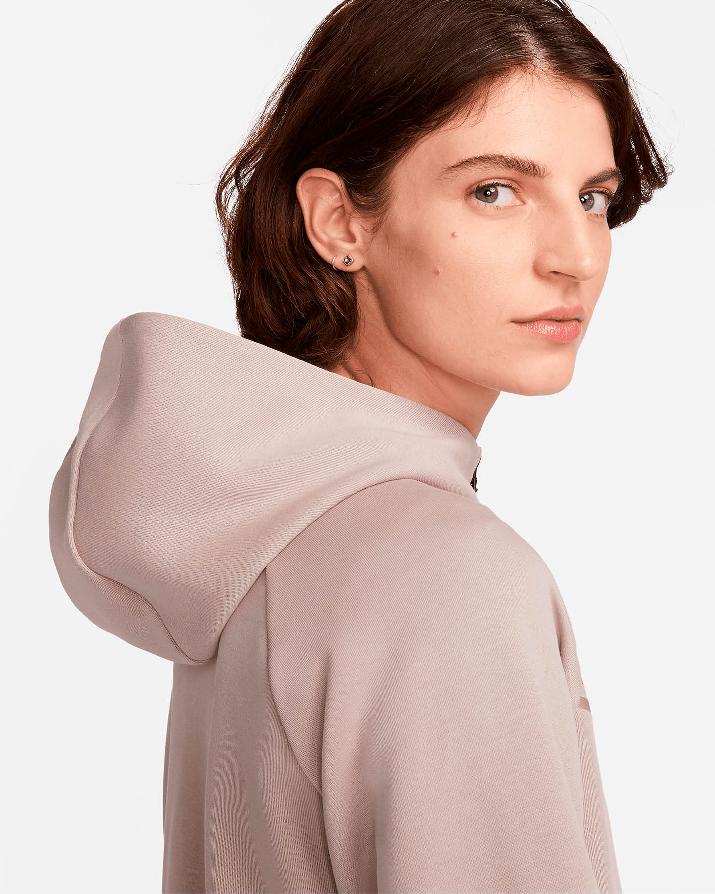 Felpa NIKE DOUBLE TECH FLEECE W - Beige - 3 | Cisalfa Sport