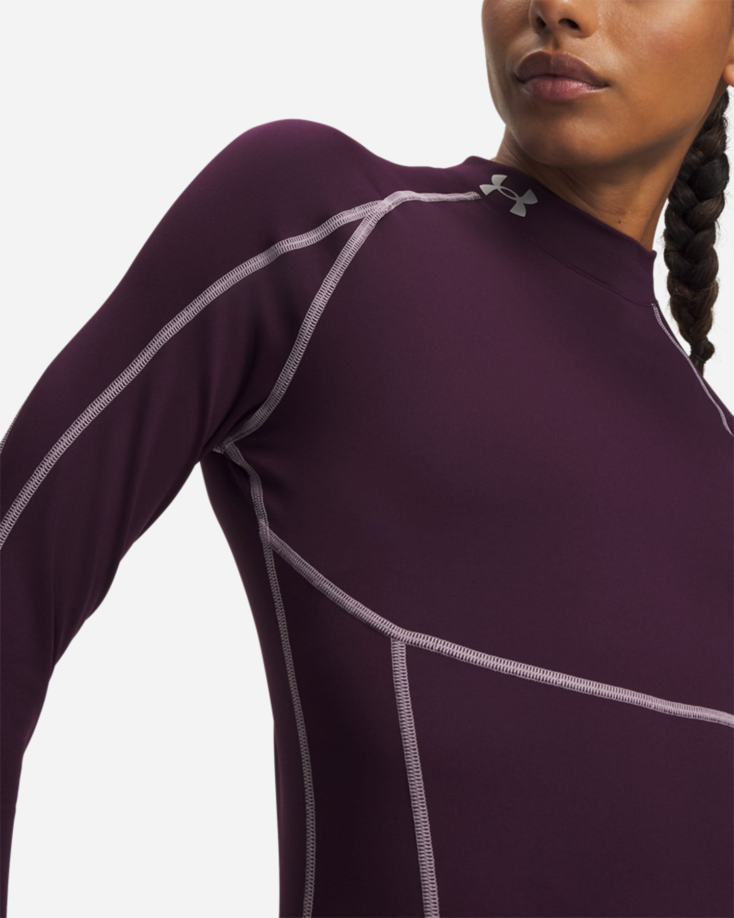T-shirt training UNDER ARMOUR COLDGEAR ELITE W - Viola - 2 | Cisalfa Sport
