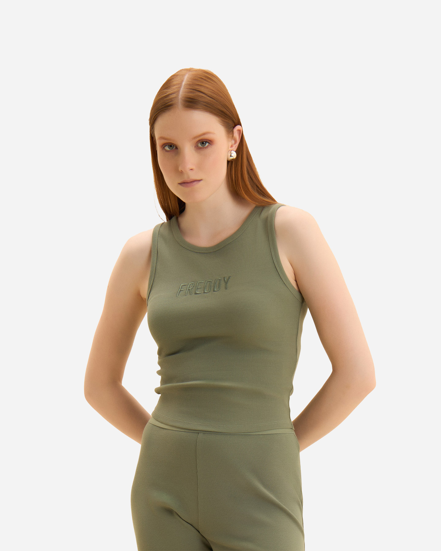 Canotta FREDDY LOGO BORCHIE W - Verde - 2 | Cisalfa Sport