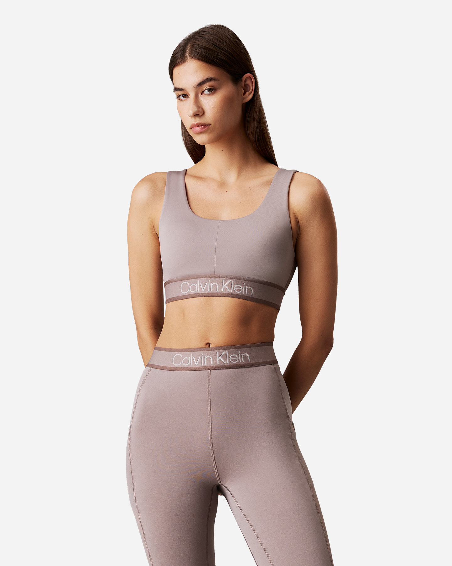 Reggiseno sportivo CALVIN KLEIN SPORT ELASTIC LOGO ICON W - Beige - 0 | Cisalfa Sport