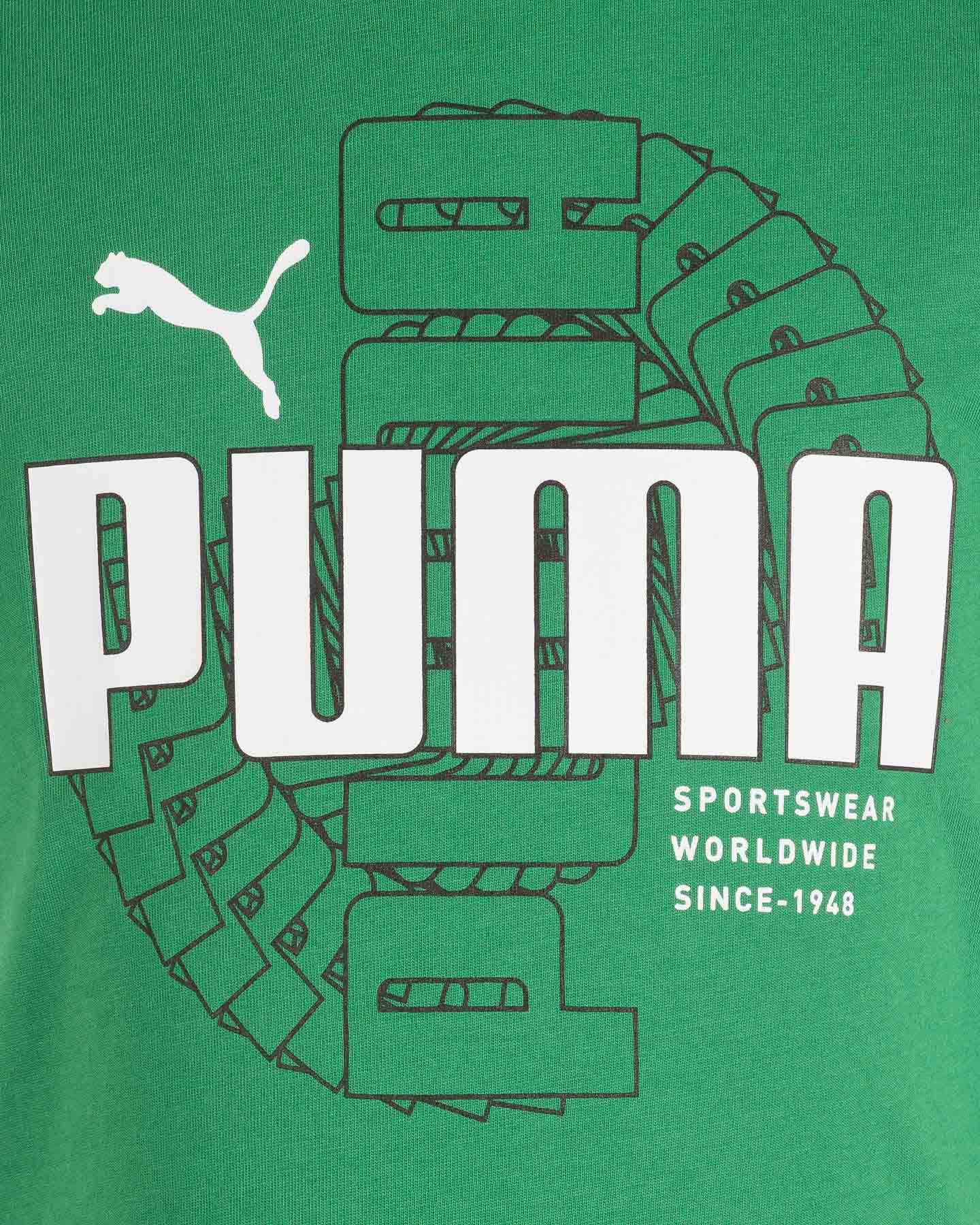 T-shirt PUMA ROUND CLOCK JR - Verde - 2 | Cisalfa Sport