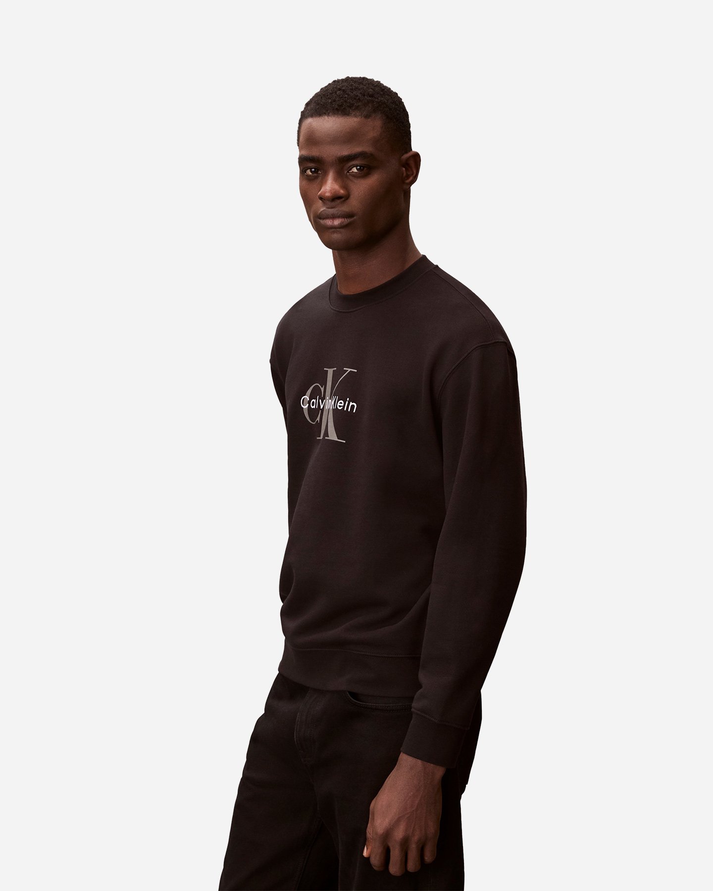 Felpa CALVIN KLEIN JEANS TERRY MONOLOGO M - Nero - 2 | Cisalfa Sport