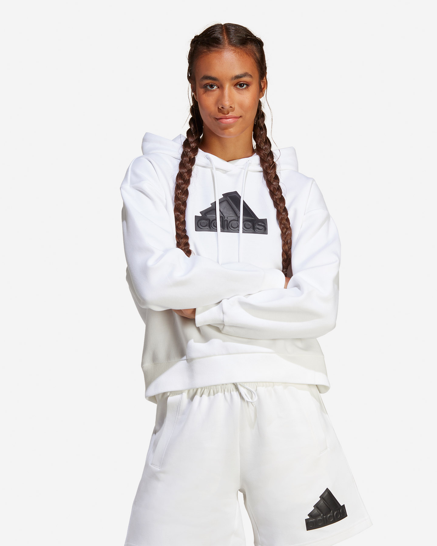 Felpa ADIDAS BADGE OF SPORT LOGO W - Bianco - 1 | Cisalfa Sport