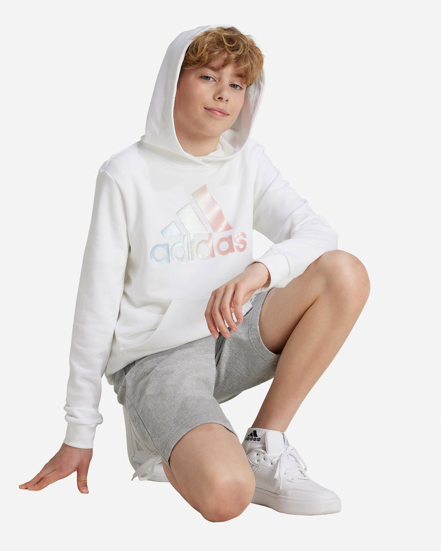 Felpa ADIDAS BIG LOGO JR - Bianco - 3 | Cisalfa Sport
