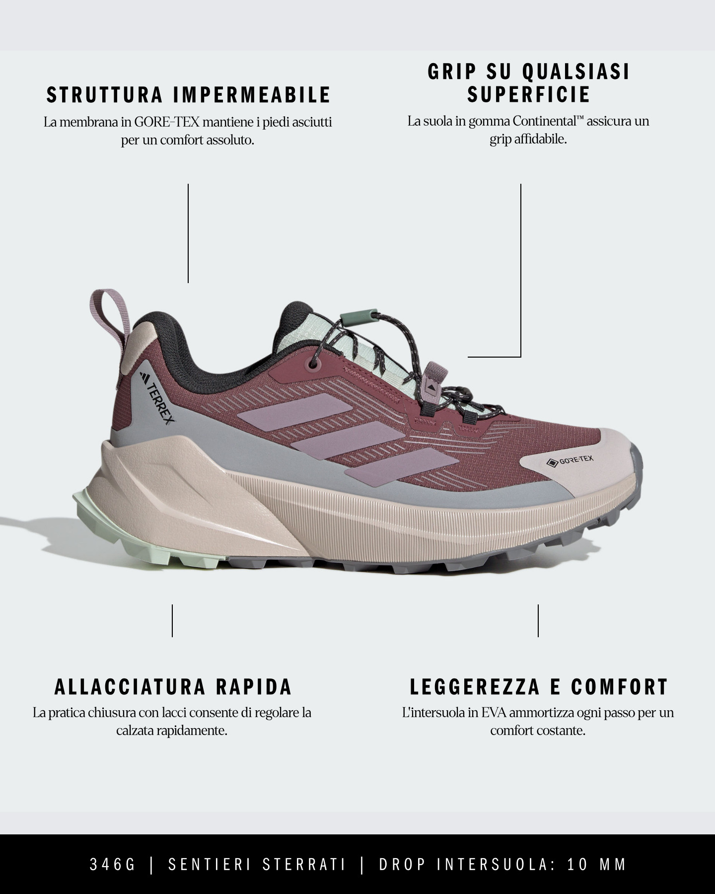 Scarpe trail ADIDAS TERREX TRAILMAKER 2 GTX W - Rosa - 6 | Cisalfa Sport