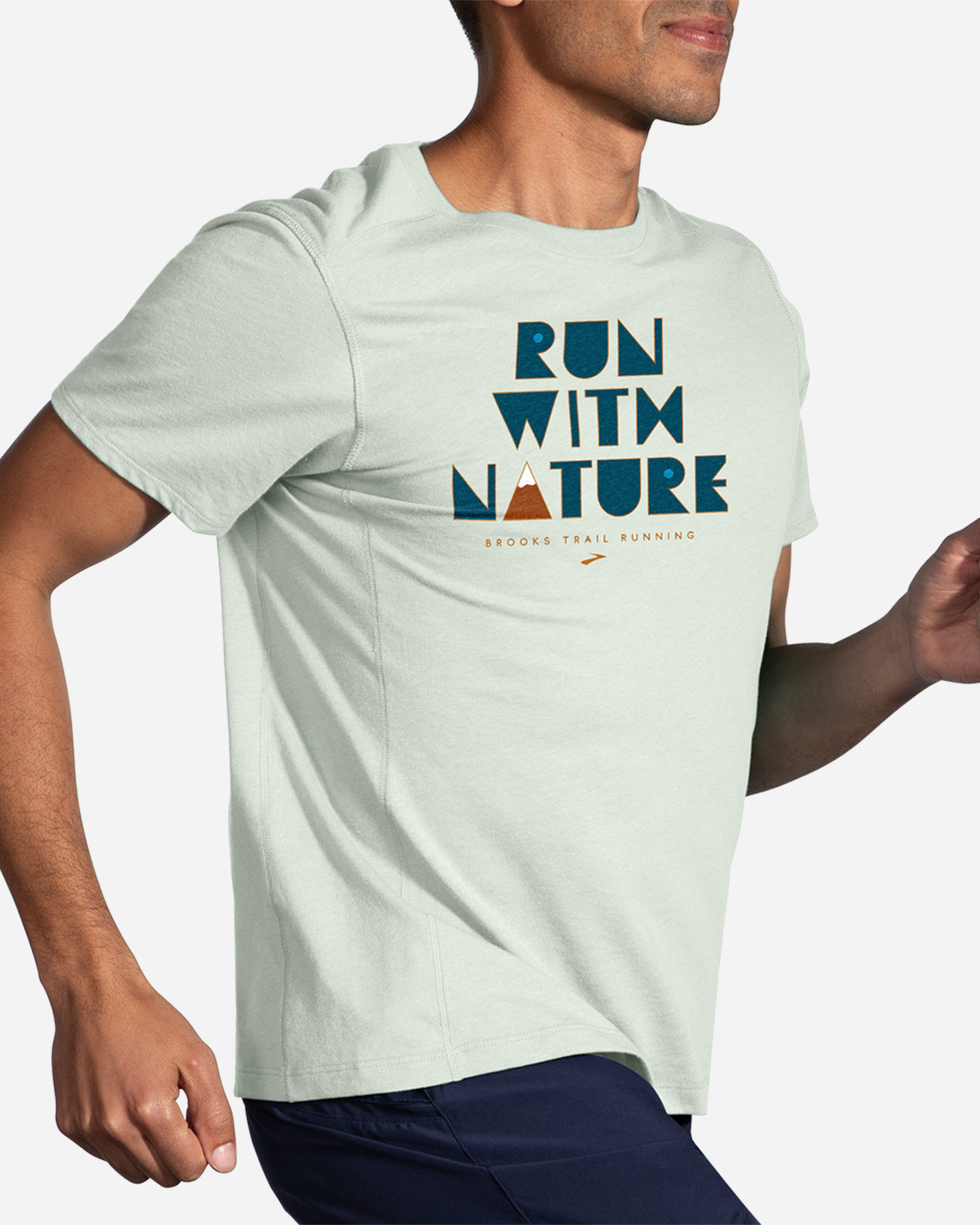 T-shirt running BROOKS DISTANCE SHORT SLEEV 2.0 M - Bianco - 3 | Cisalfa Sport