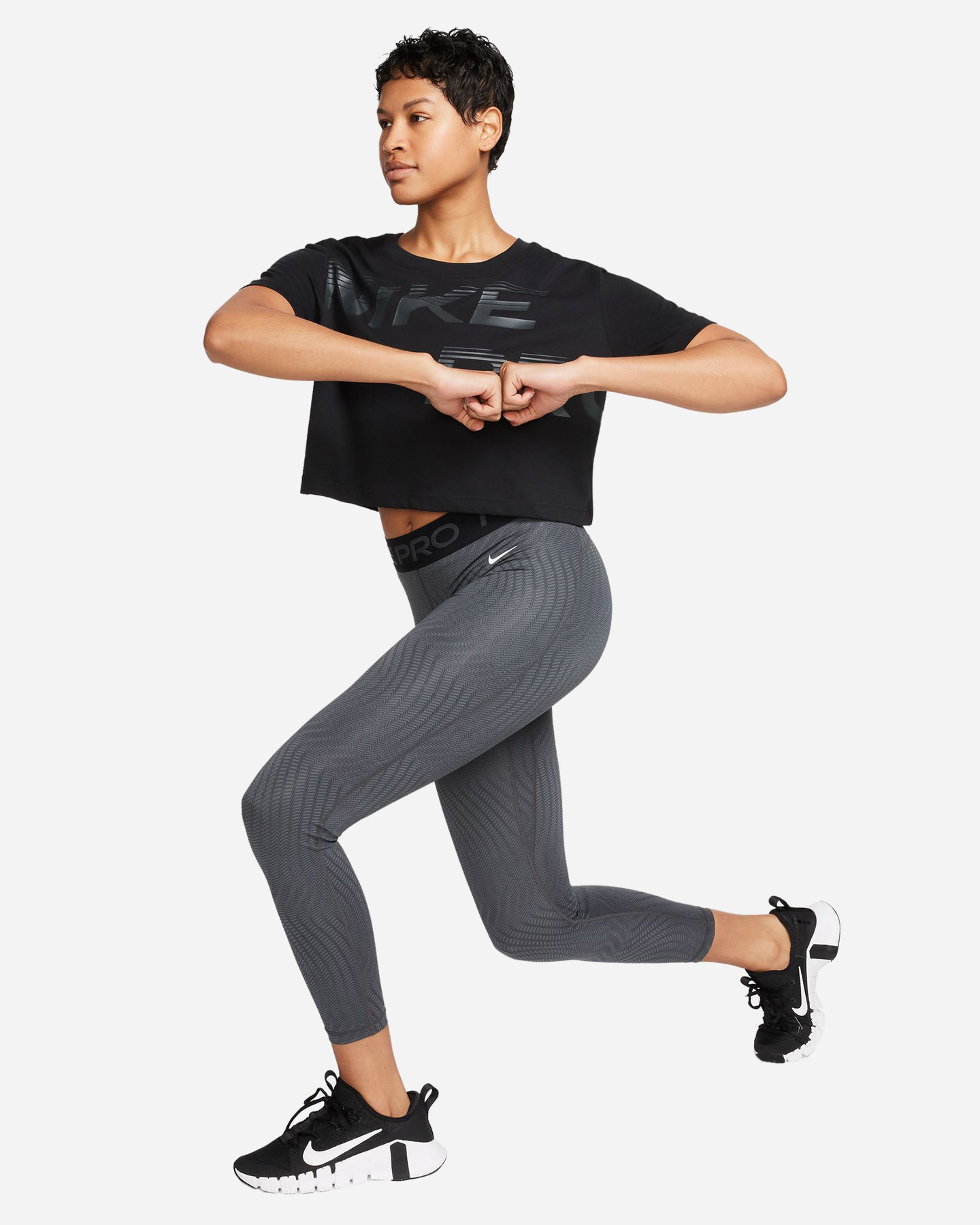 Leggings NIKE PRO ALL OVER PRINTED W - Grigio - 2 | Cisalfa Sport