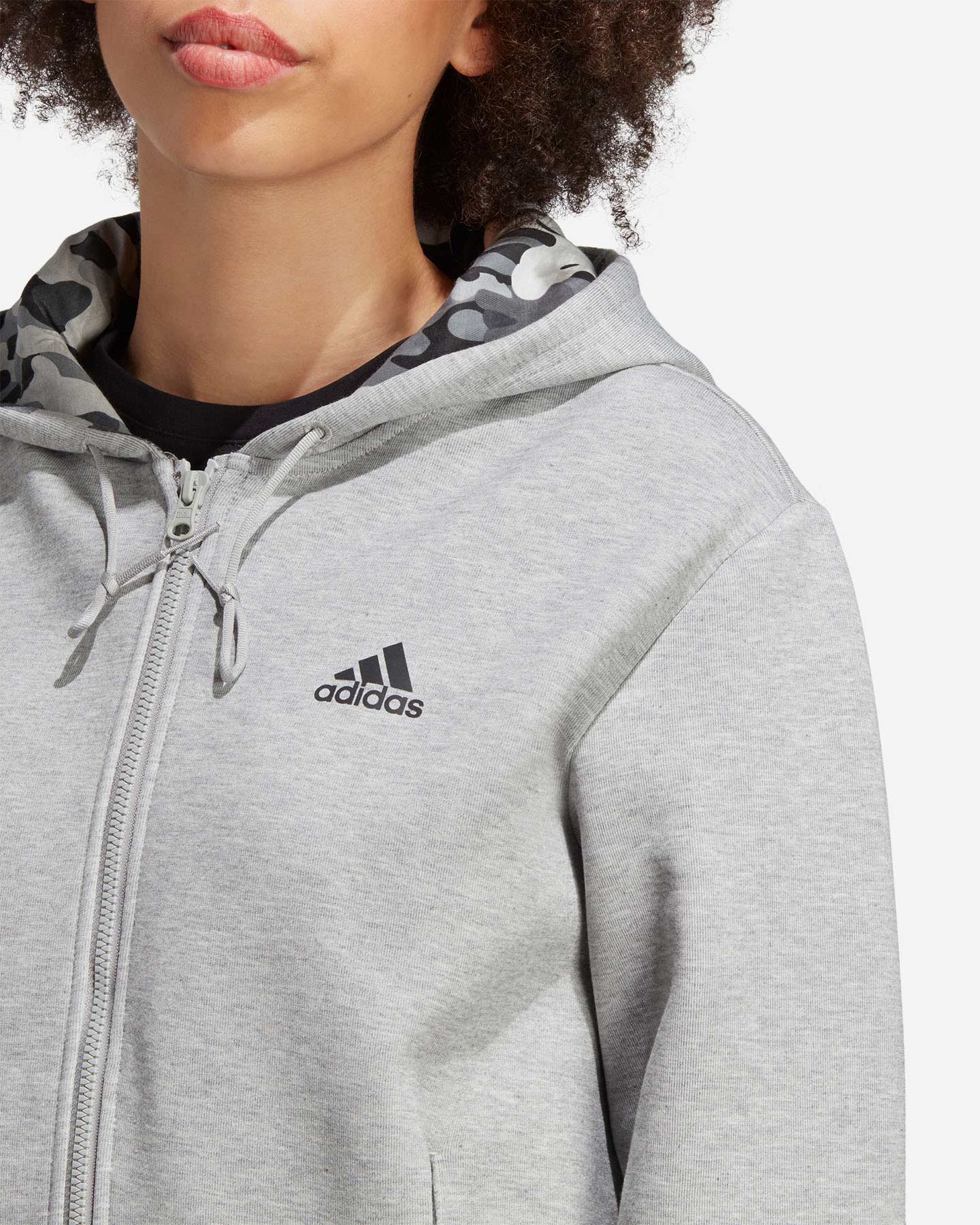 Felpa ADIDAS 3STRIPES ALL OVER W - Grigio - 4 | Cisalfa Sport