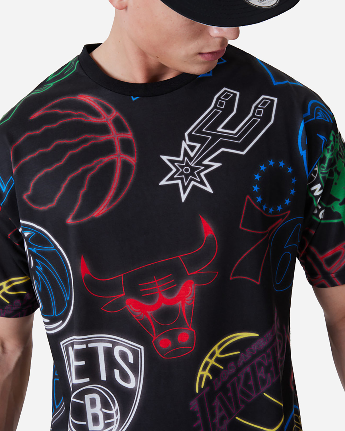 T-shirt NEW ERA NBA AOP NEON M - 3 | Cisalfa Sport