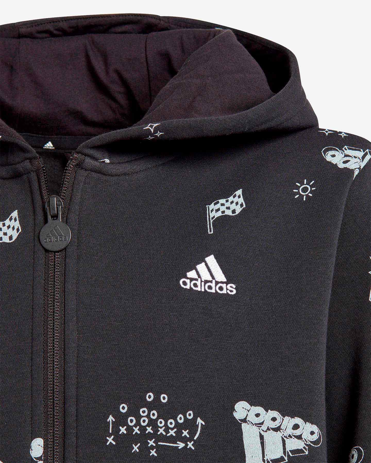 Felpa ADIDAS ALL OVER JR - Nero - 2 | Cisalfa Sport