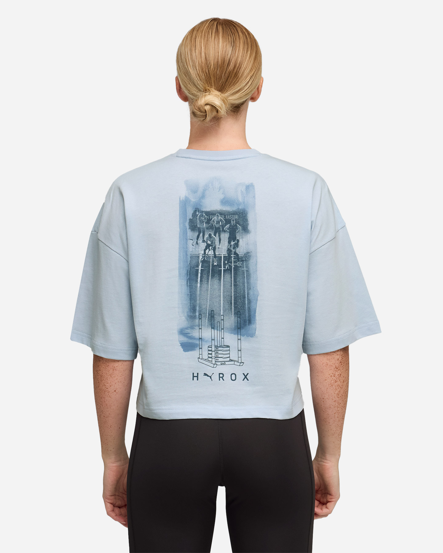 T-shirt training PUMA HYROX GRAPHIC W - Azzurro - 3 | Cisalfa Sport