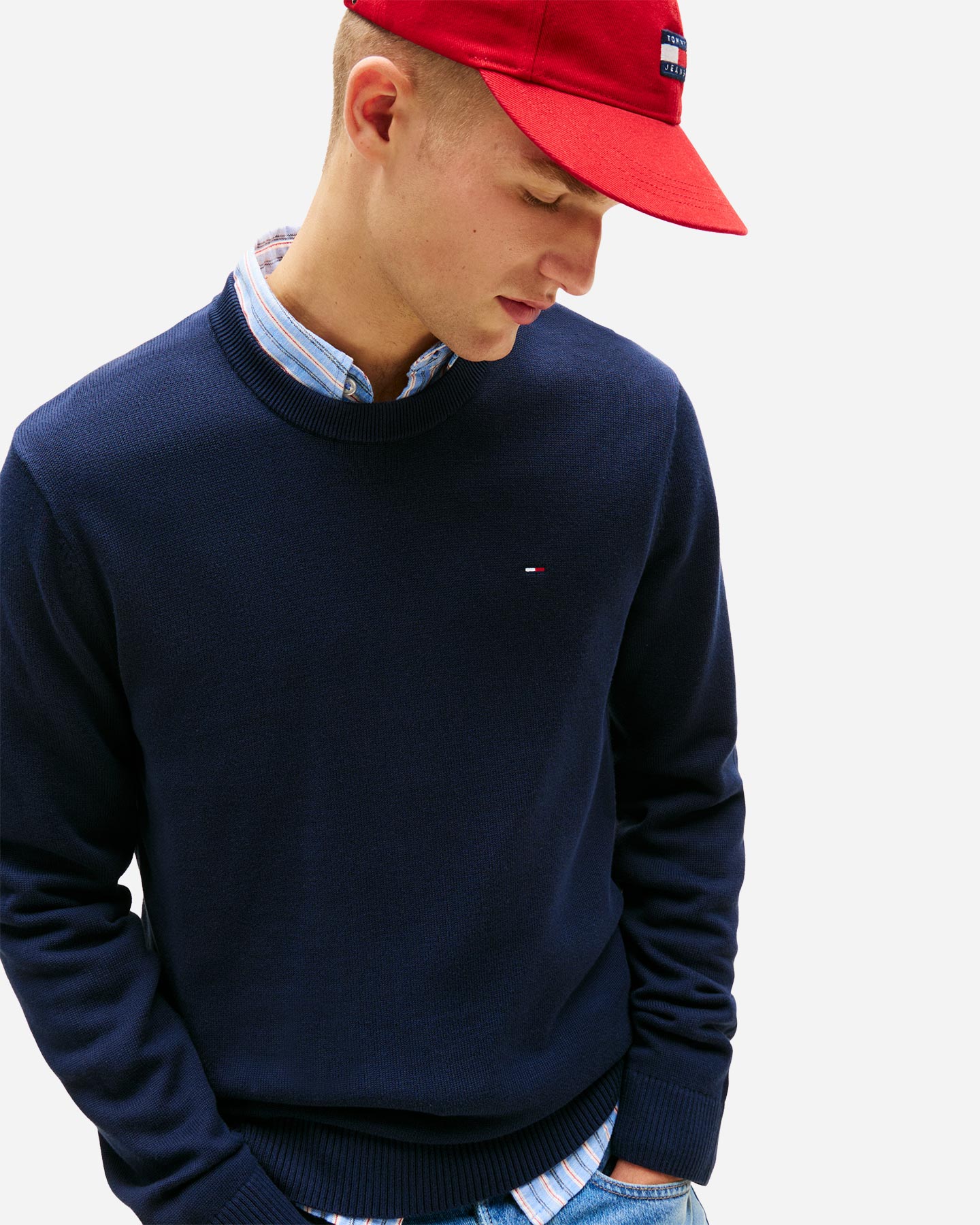 Maglione TOMMY HILFIGER SMALL FLAG M - Blu Navy - 4 | Cisalfa Sport