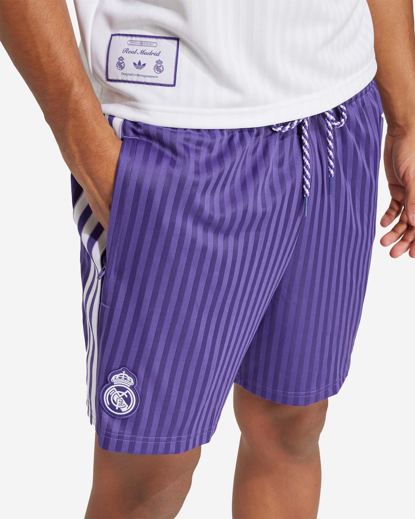 Pantaloncini calcio ufficiali ADIDAS REAL MADRID OG ICON 24-25 M - Viola - 5 | Cisalfa Sport
