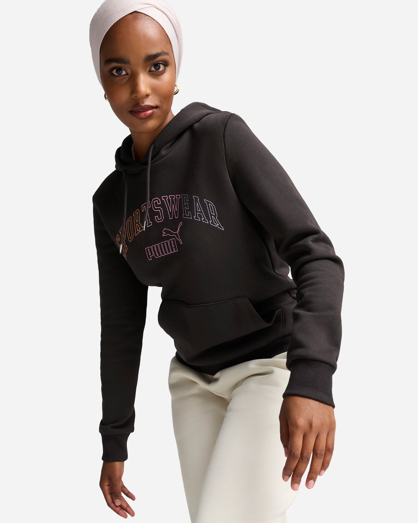 Felpa PUMA ESSENTIALS LOGO W - Nero - 2 | Cisalfa Sport