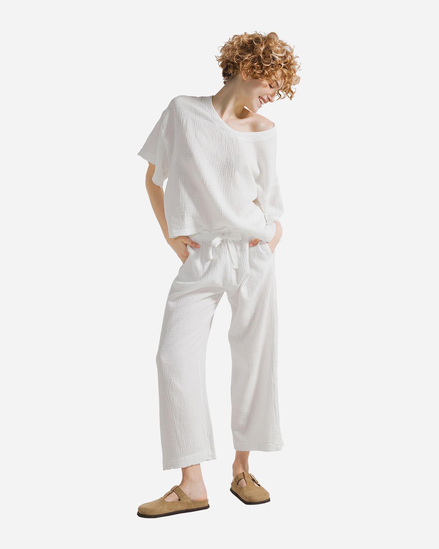 Pantalone DEHA PALAZZO W - Bianco - 4 | Cisalfa Sport