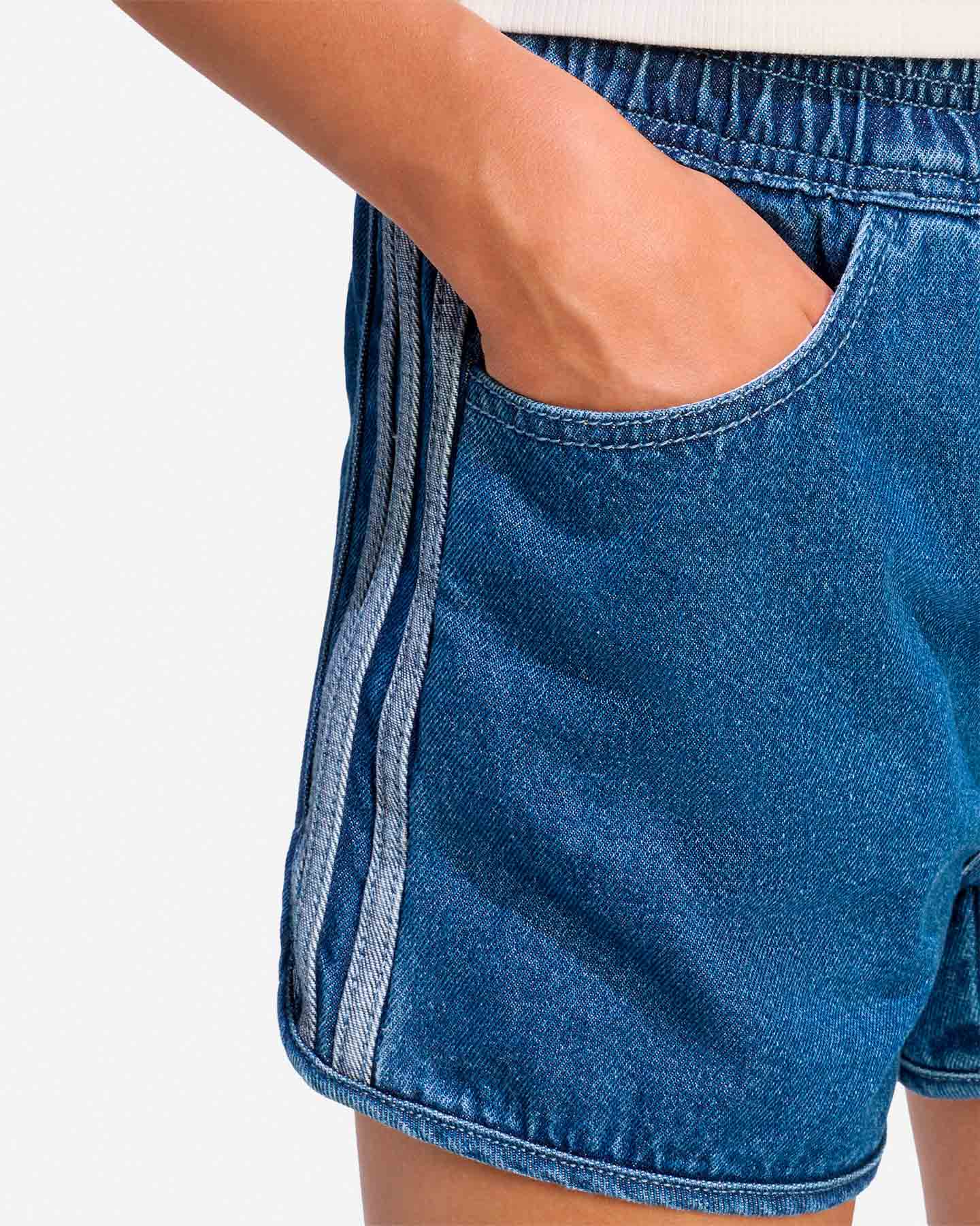 Pantaloncini ADIDAS DENIM 3STRIPES JR - Blu - 5 | Cisalfa Sport
