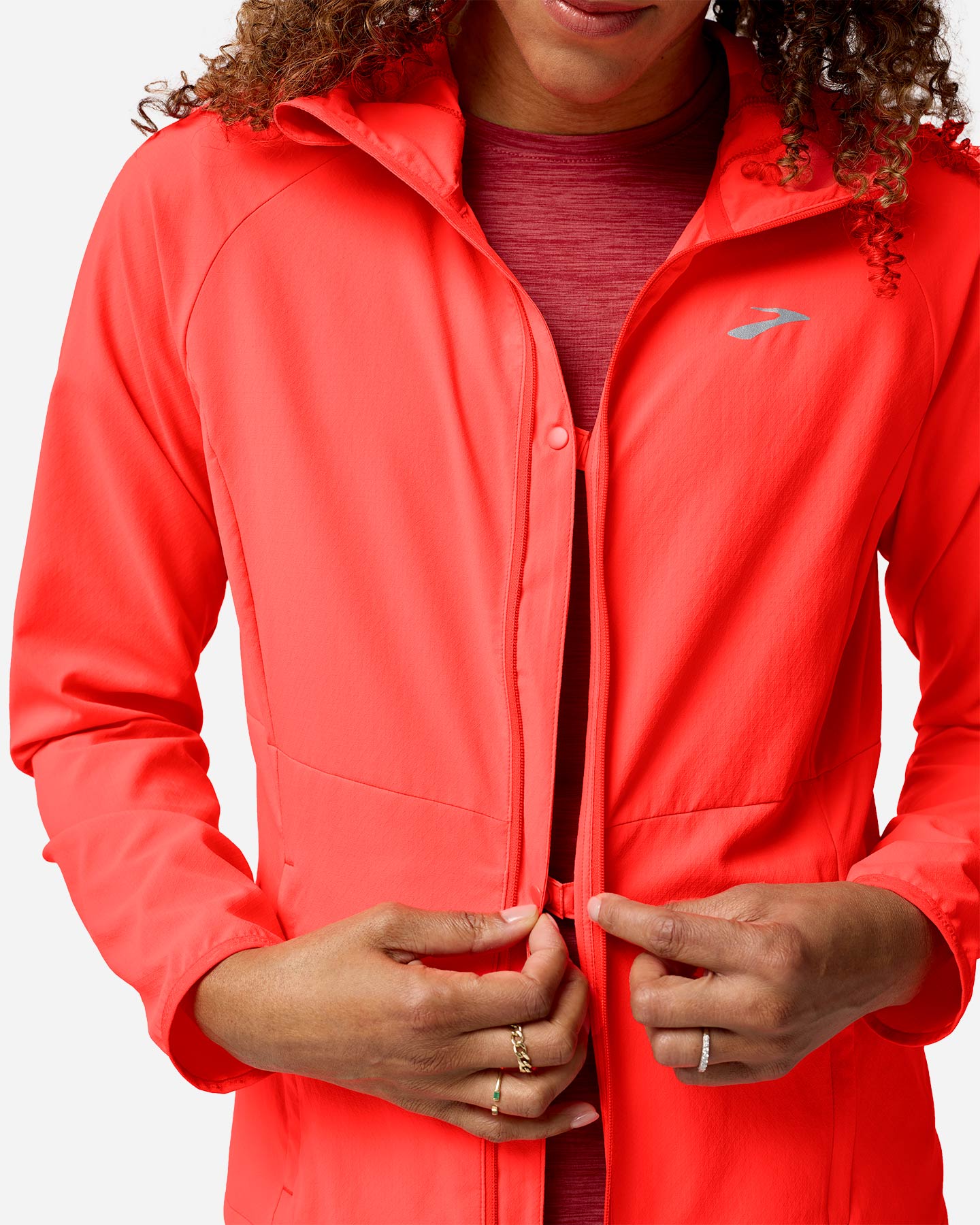 Giacca running BROOKS CANOPY W - Rosso - 4 | Cisalfa Sport