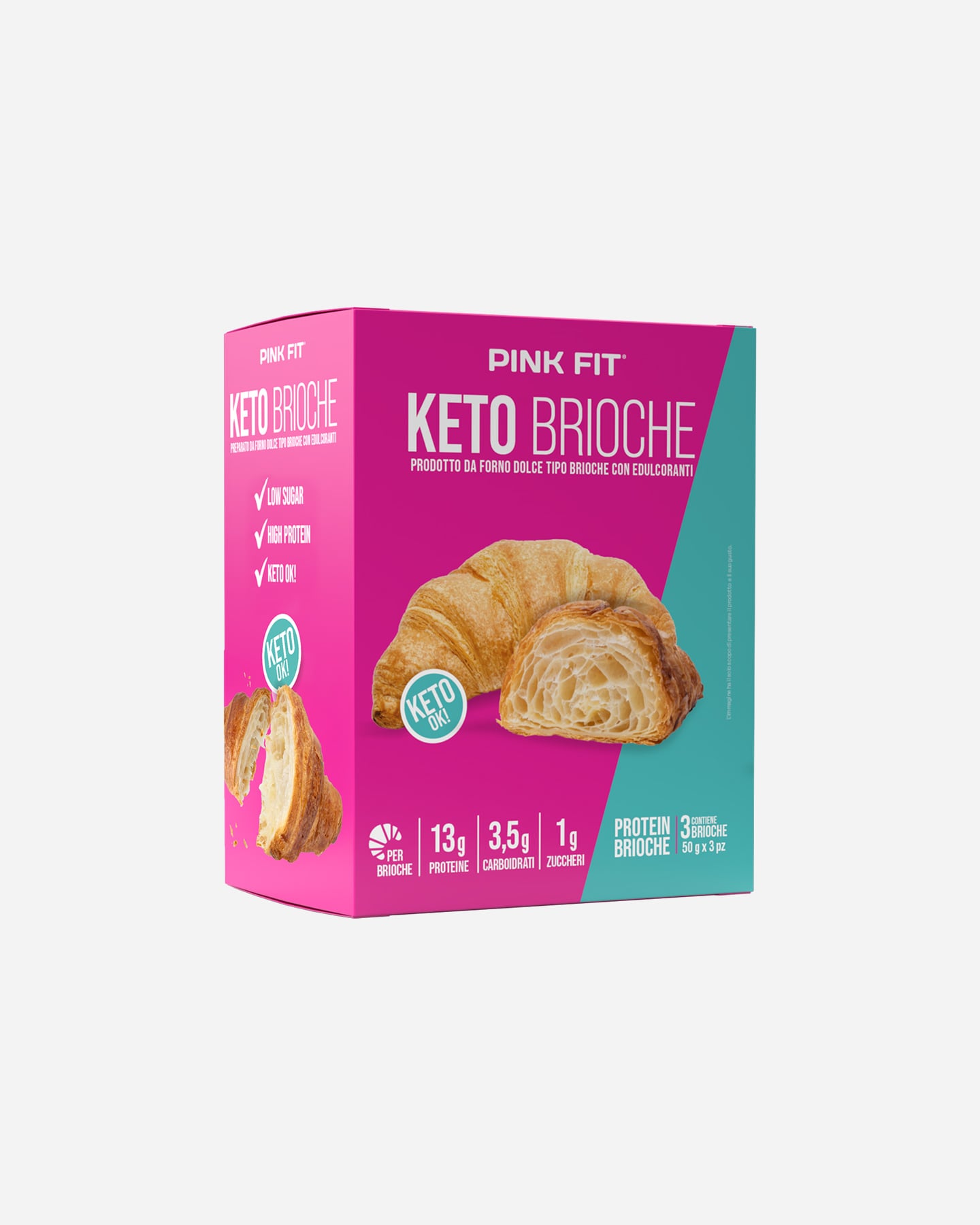 Alimento proteico PROACTION BRIOCHE KETO NATURALE 3 PZ 50 G  - Rosa - 0 | Cisalfa Sport