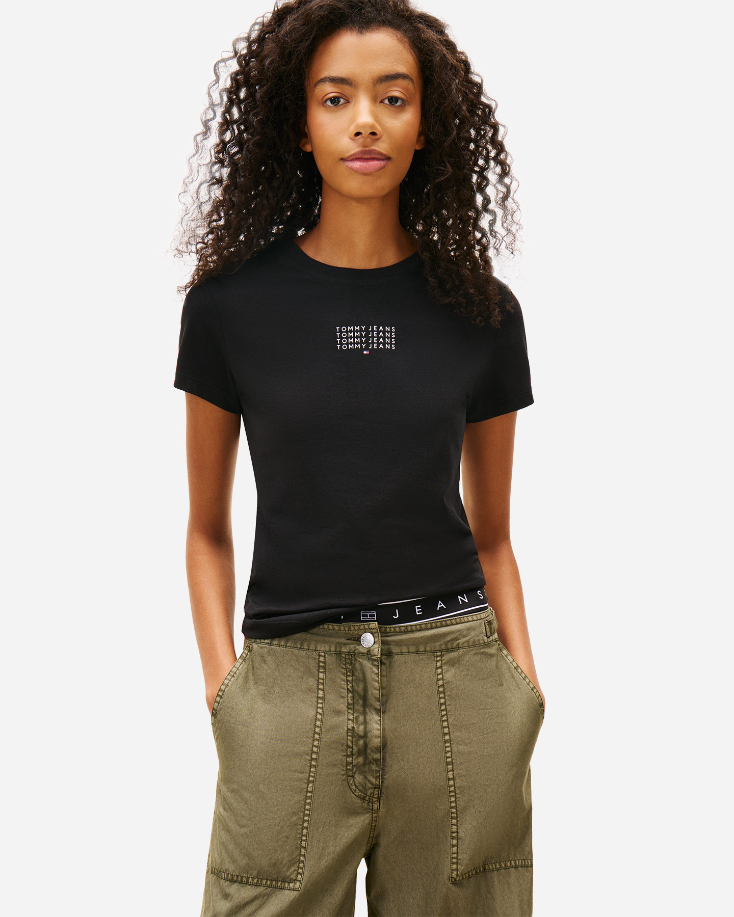 T-shirt TOMMY HILFIGER SLIM MULTI LINEAR W - Nero - 1 | Cisalfa Sport