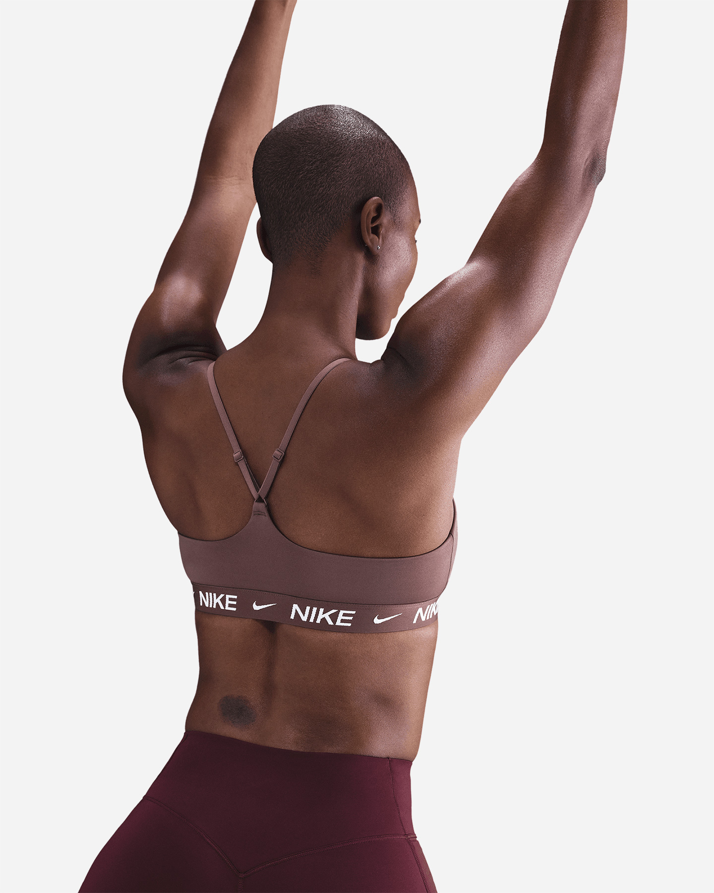 Bra training NIKE LS INDY ELASTIC LOGO W - Marrone - 5 | Cisalfa Sport