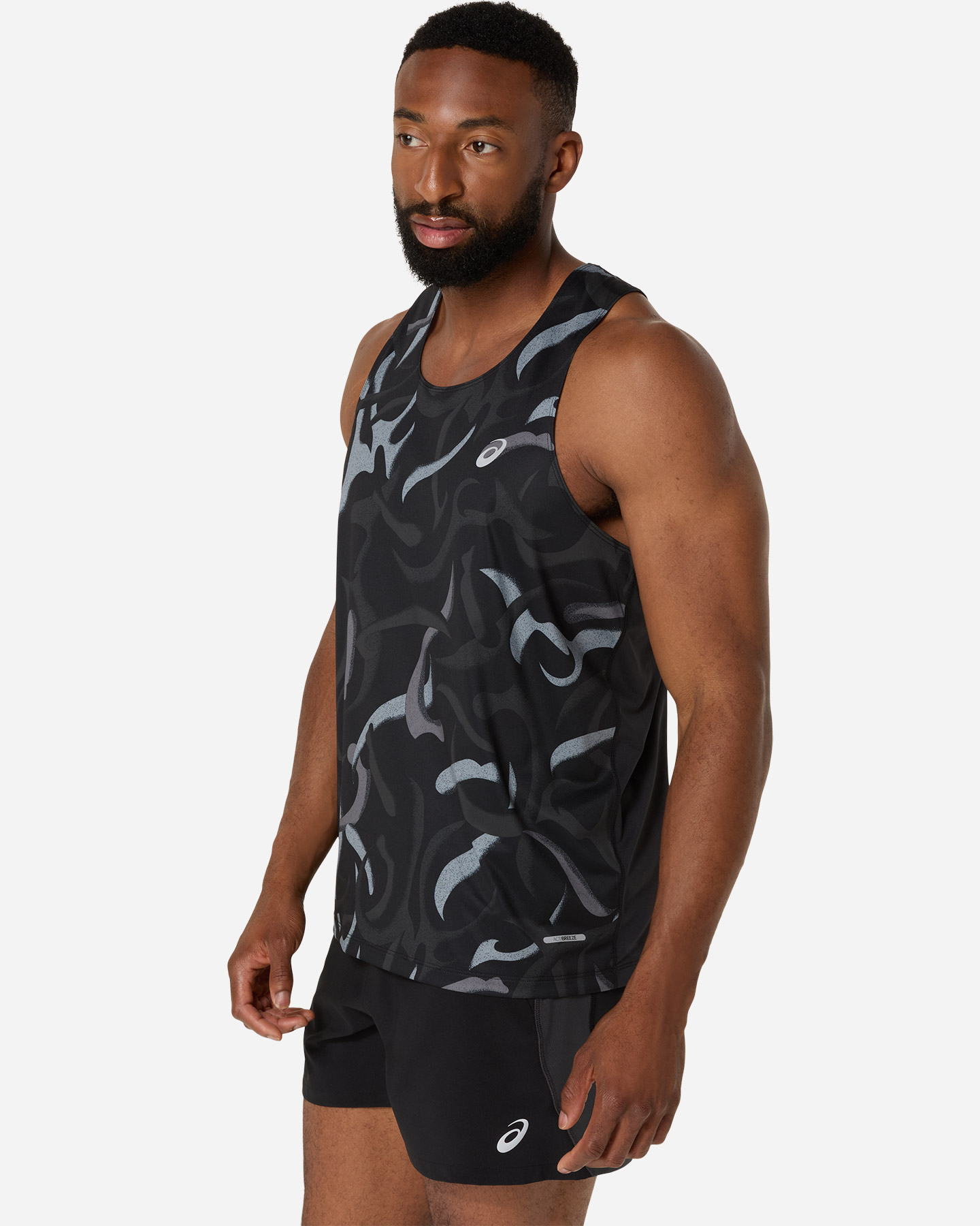 Canotta running ASICS ROAD ALL OVER PRINT M - Nero - 1 | Cisalfa Sport