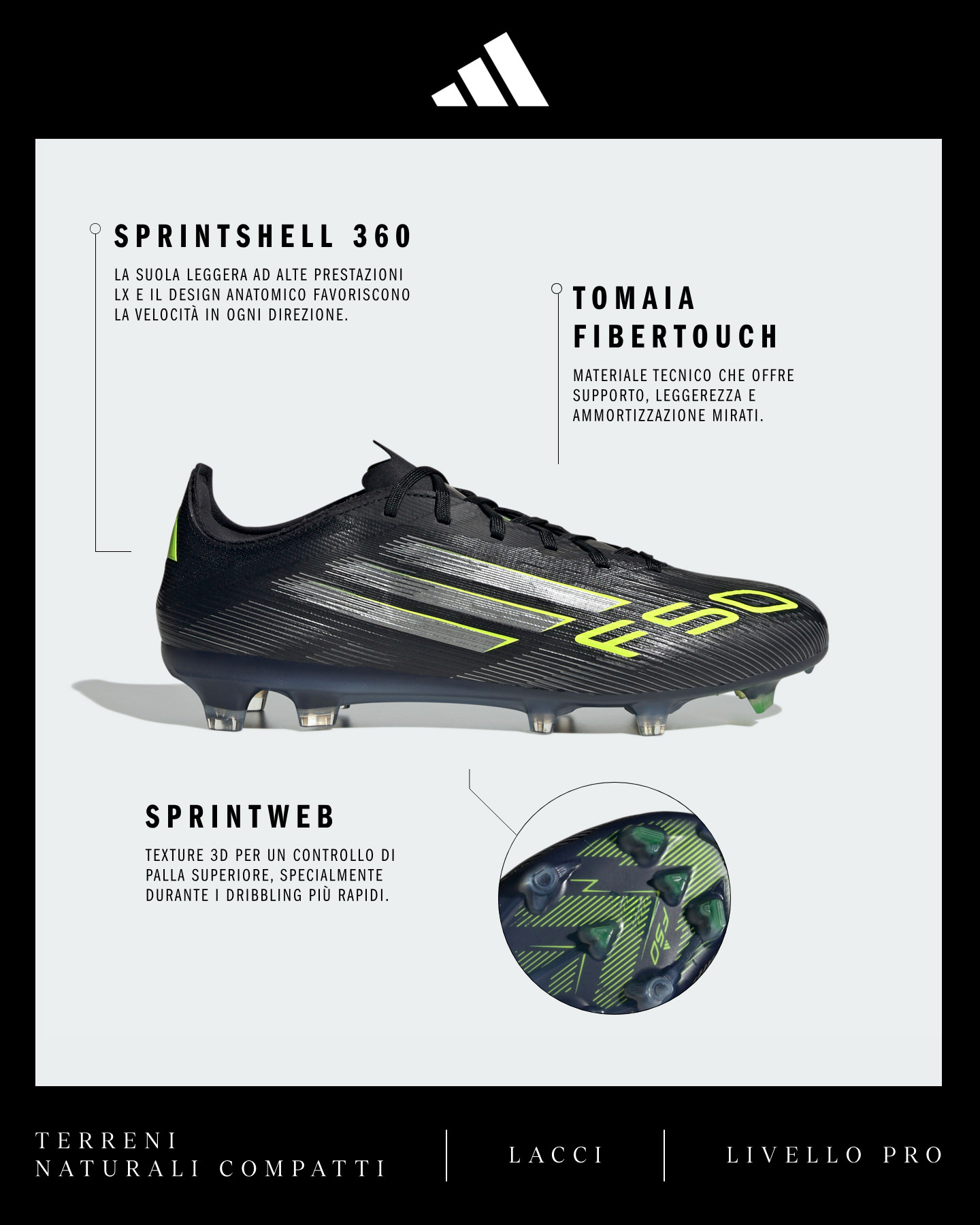 Scarpe calcio ADIDAS F50 PRO FG M - Color mix - 1 | Cisalfa Sport