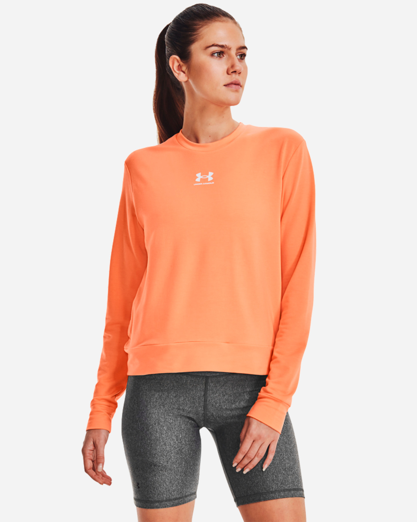 Felpa UNDER ARMOUR SMALL LOGO W - Arancione - 2 | Cisalfa Sport