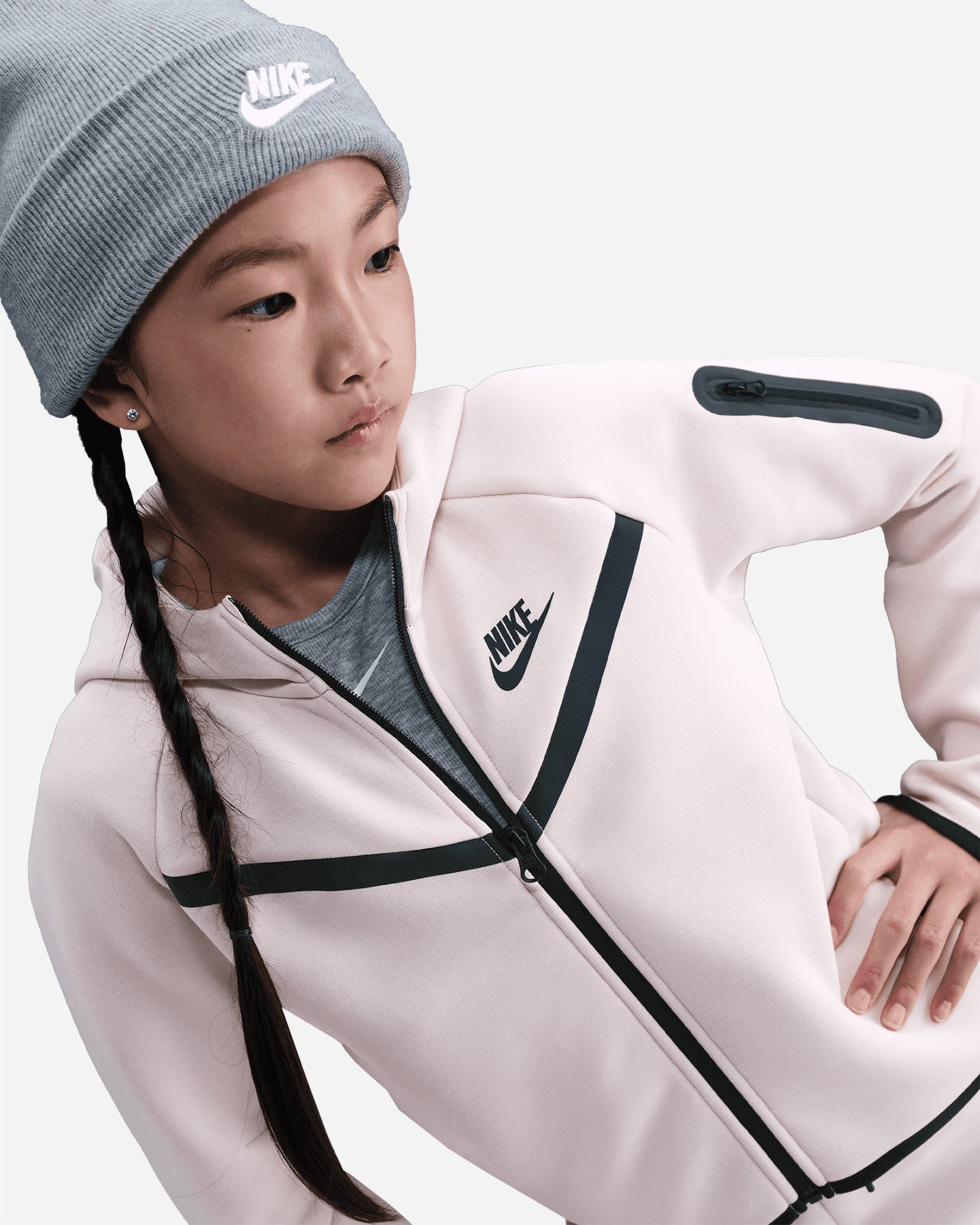 Felpa NIKE TECH FLEECE 2 JR - Rosa - 5 | Cisalfa Sport