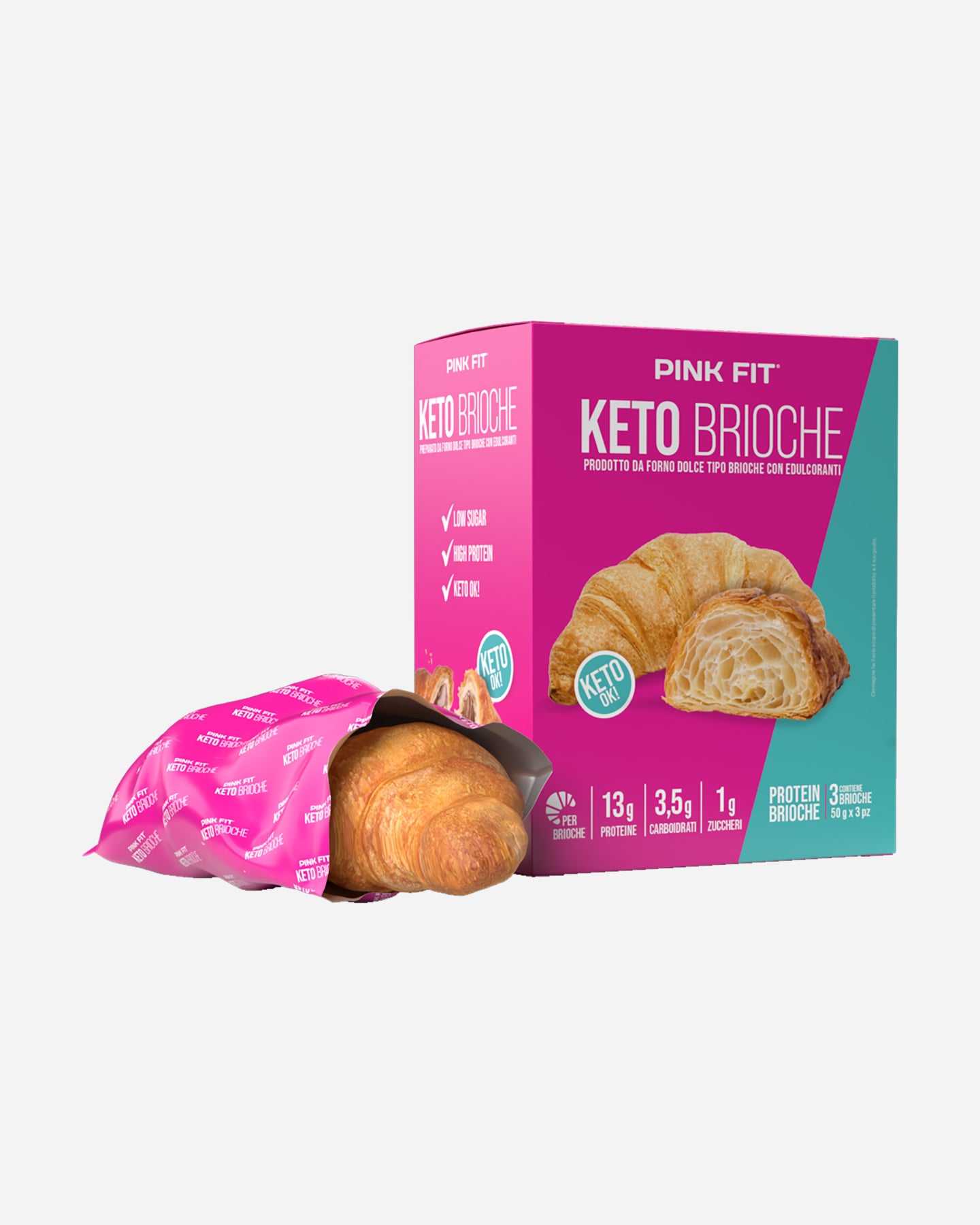 Energetico PROACTION BRIOCHE KETO NATURALE 3 PZ 50 G  - Rosa - 1 | Cisalfa Sport