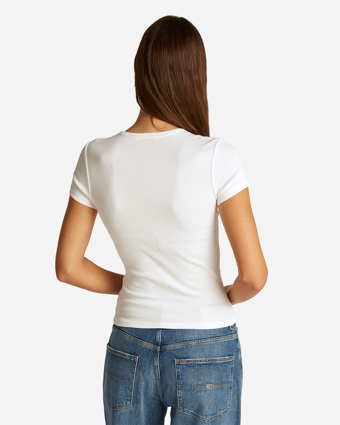T-shirt TOMMY HILFIGER RIB BADGE W - Bianco - 3 | Cisalfa Sport