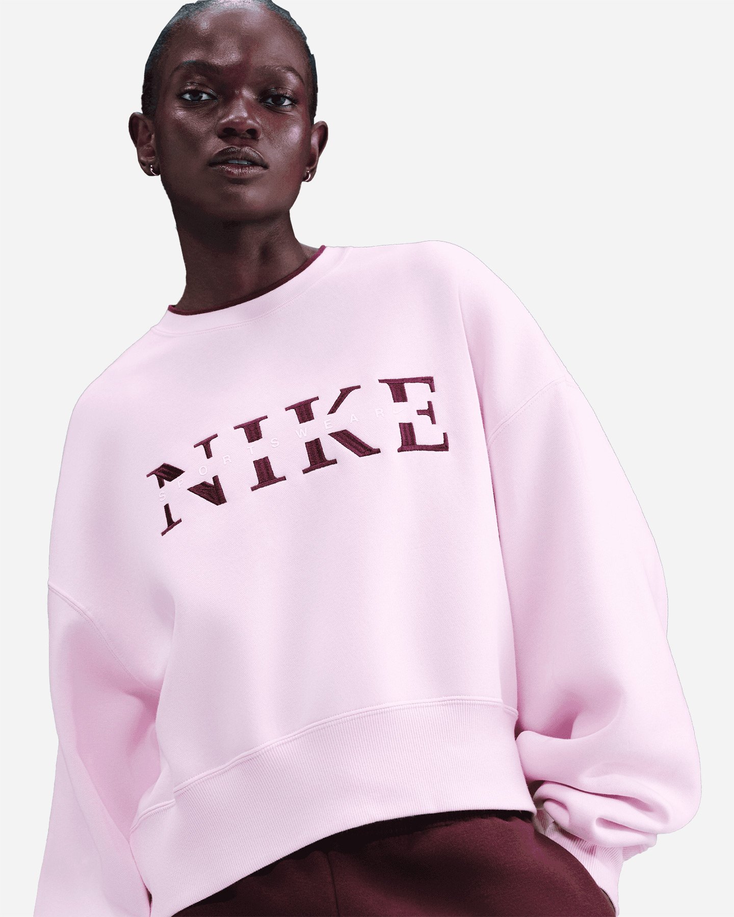 Felpa NIKE BIG LOGO LIFE SWOOSH W - Rosa - 3 | Cisalfa Sport