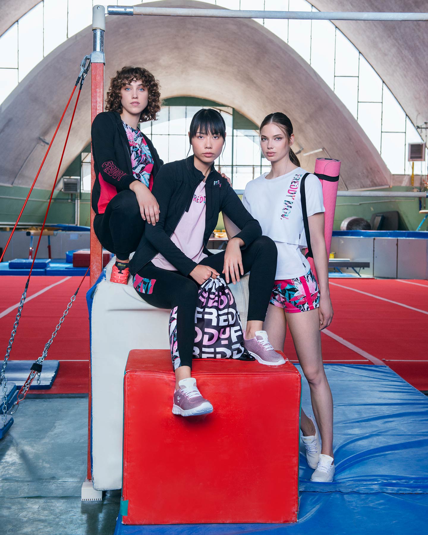 Leggings FREDDY JSTRETCH BAND FLOWERS LATERAL W - Nero - 3 | Cisalfa Sport