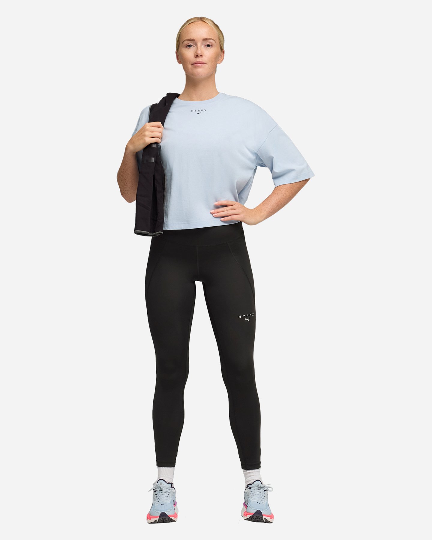 T-shirt training PUMA HYROX GRAPHIC W - Azzurro - 4 | Cisalfa Sport