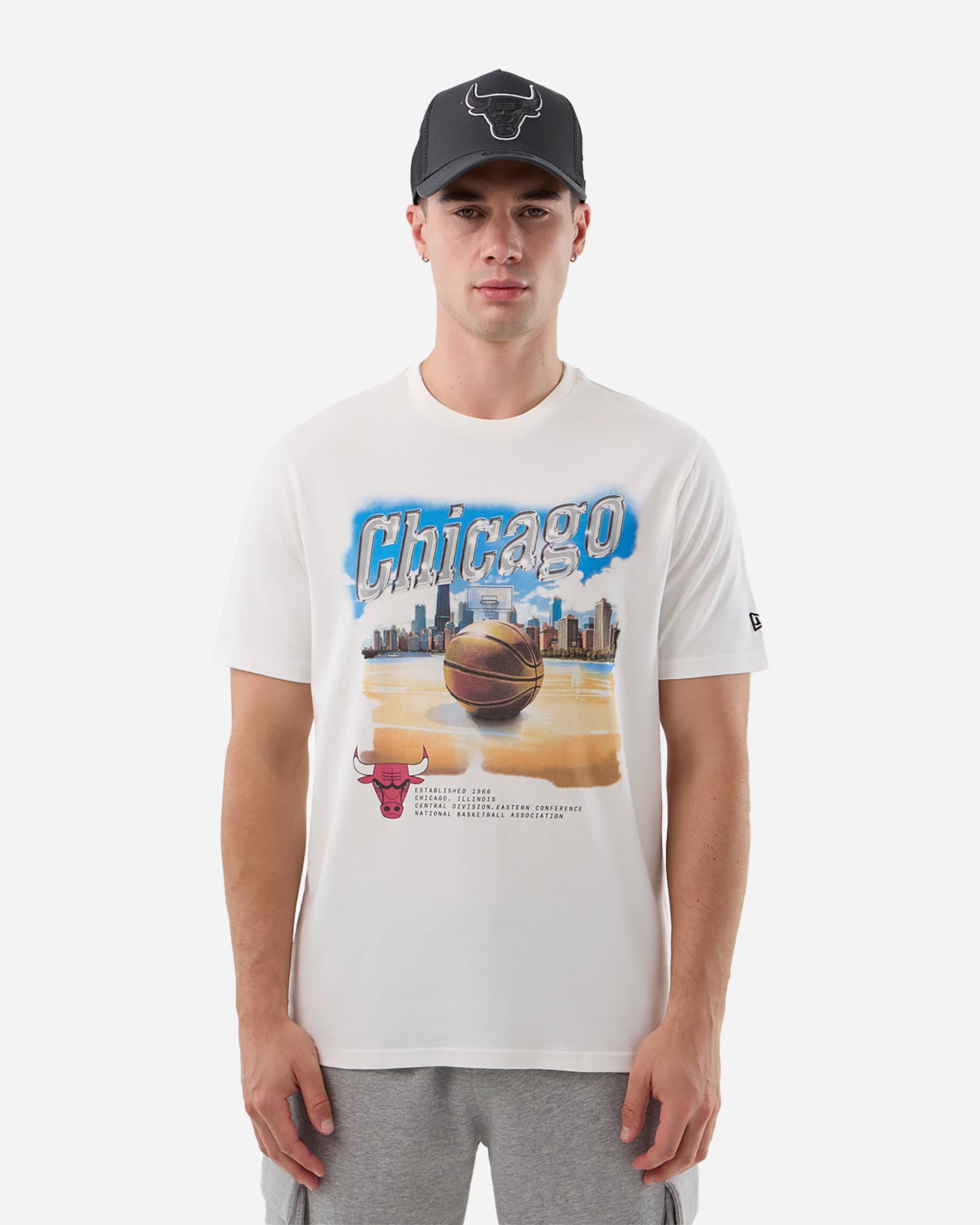 New Era Chicago Bulls Nba Beach Graphic M - Maglia Basket - Uomo - Bianco