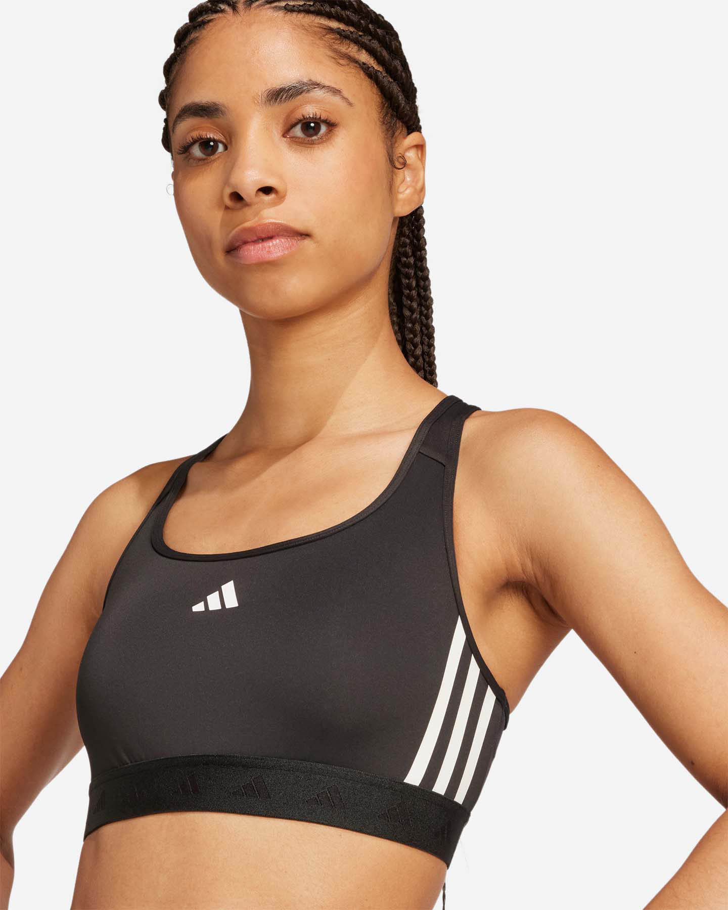 Bra training ADIDAS 3STRIPES PWR HYGLM W - Nero - 5 | Cisalfa Sport