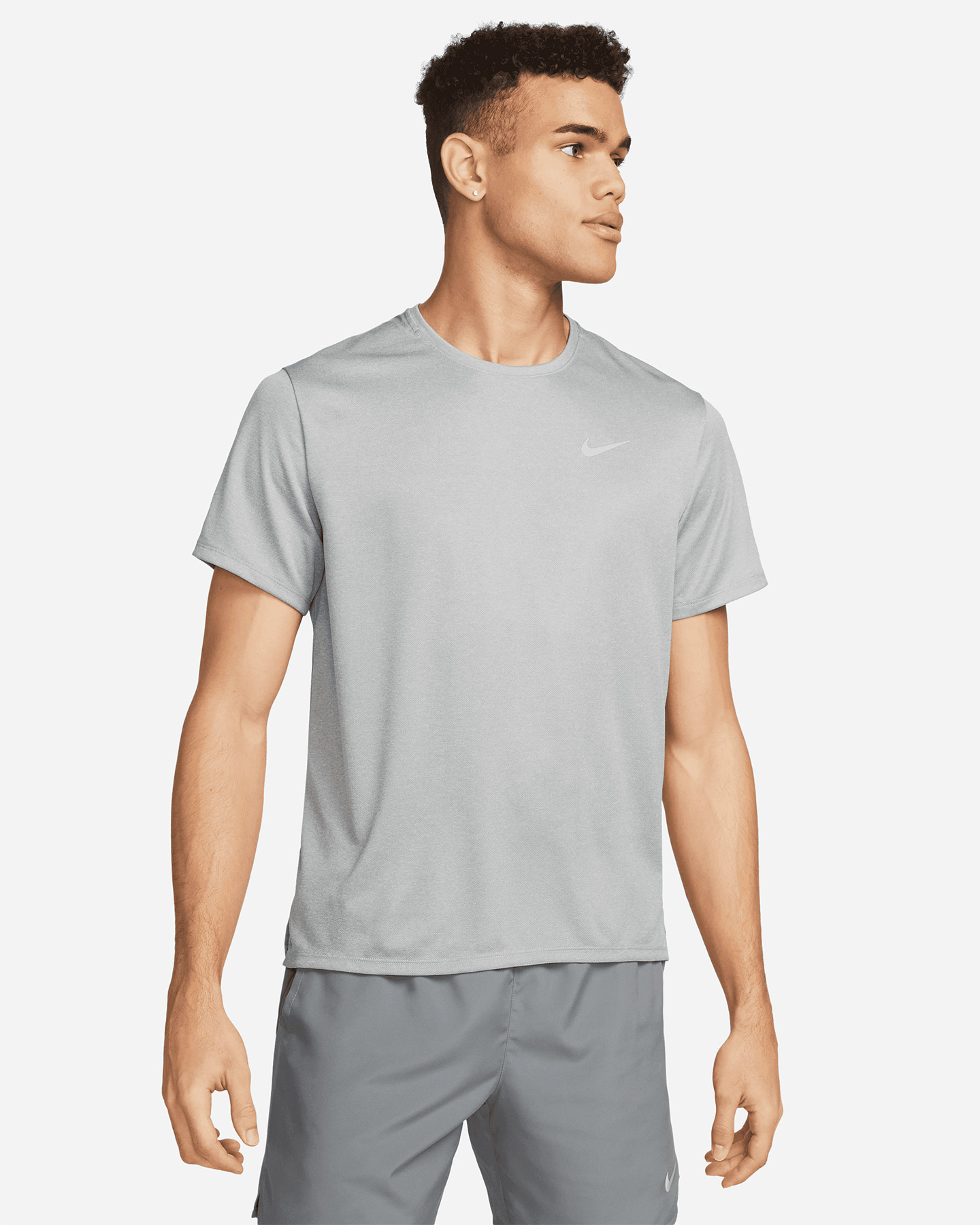T-shirt running NIKE DRI FIT MILER M - Grigio - 0 | Cisalfa Sport