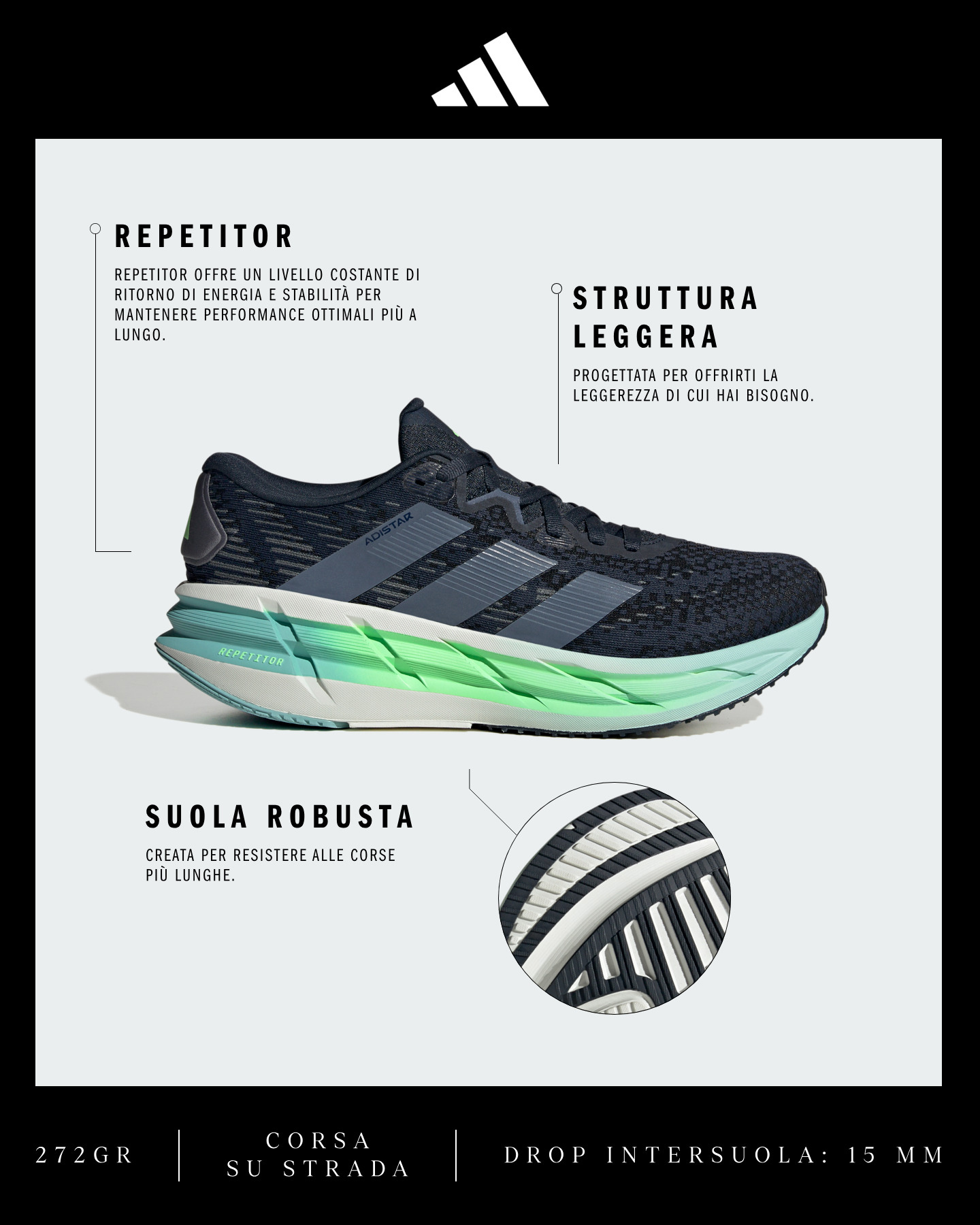 Scarpe running ADIDAS ADISTAR 4 M - Color mix - 1 | Cisalfa Sport