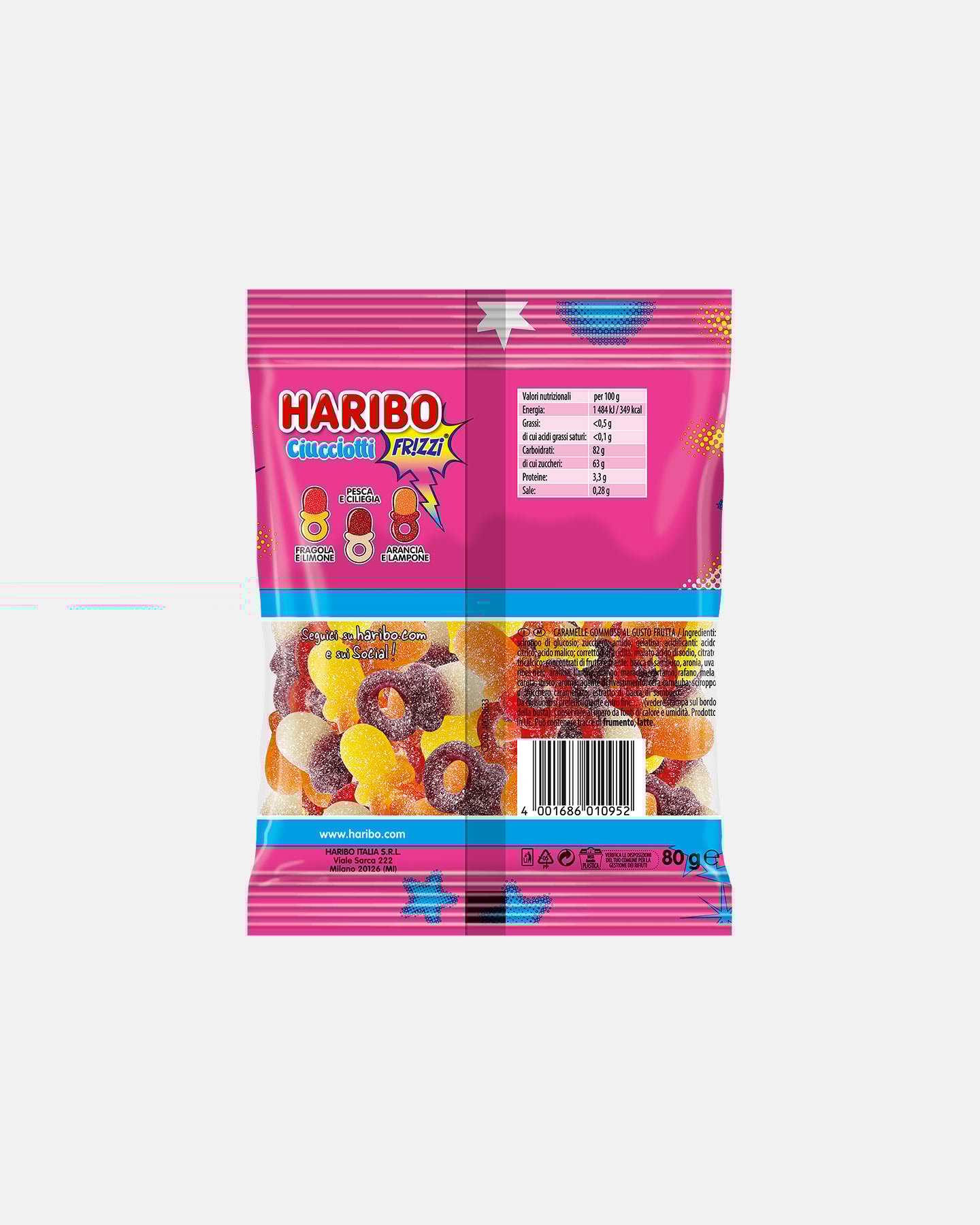 Energetico HARIBO CIUCCIOTTI FRIZZI 80 G  - Color mix - 1 | Cisalfa Sport