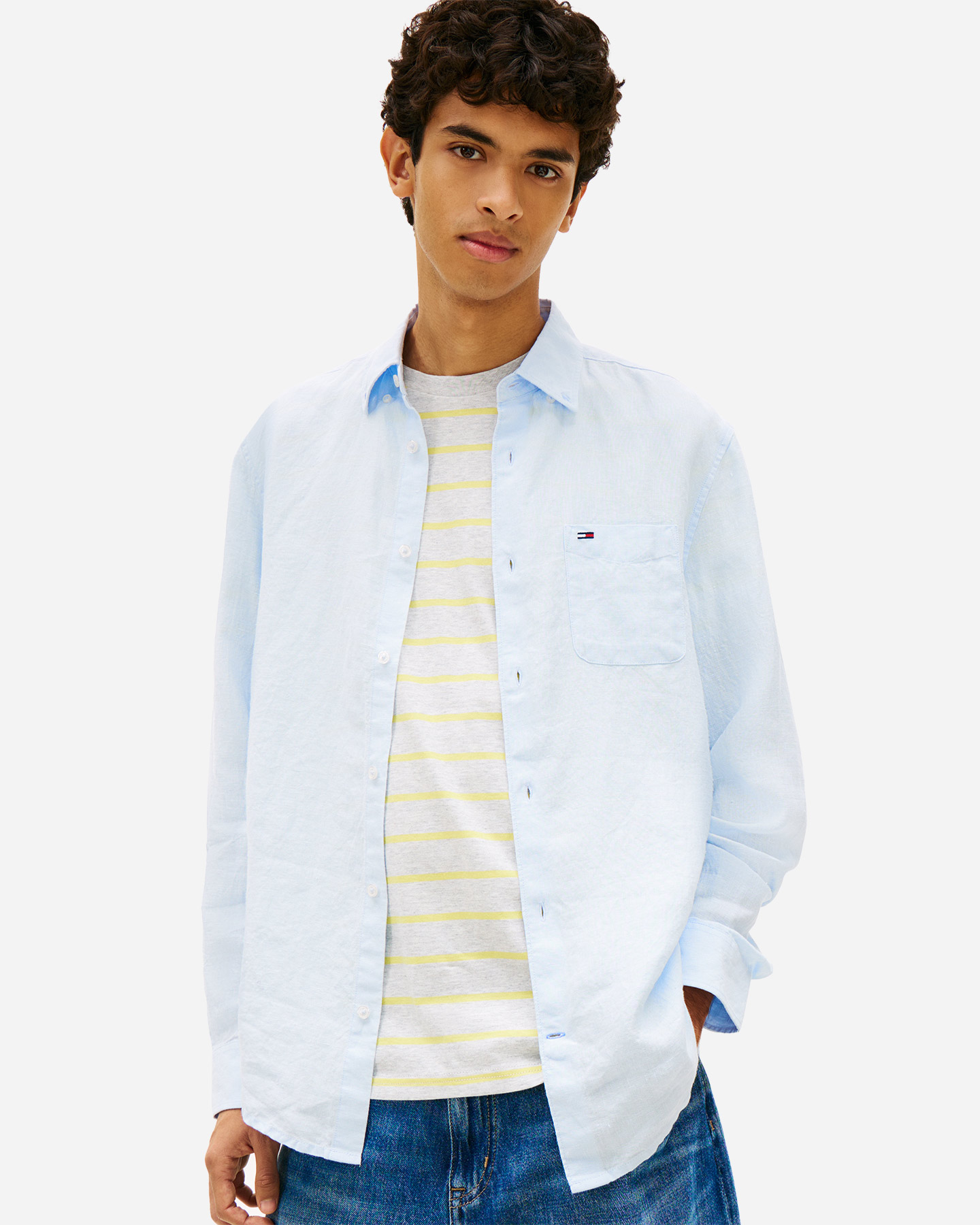 Camicia TOMMY HILFIGER LINEN M - Blu - 1 | Cisalfa Sport