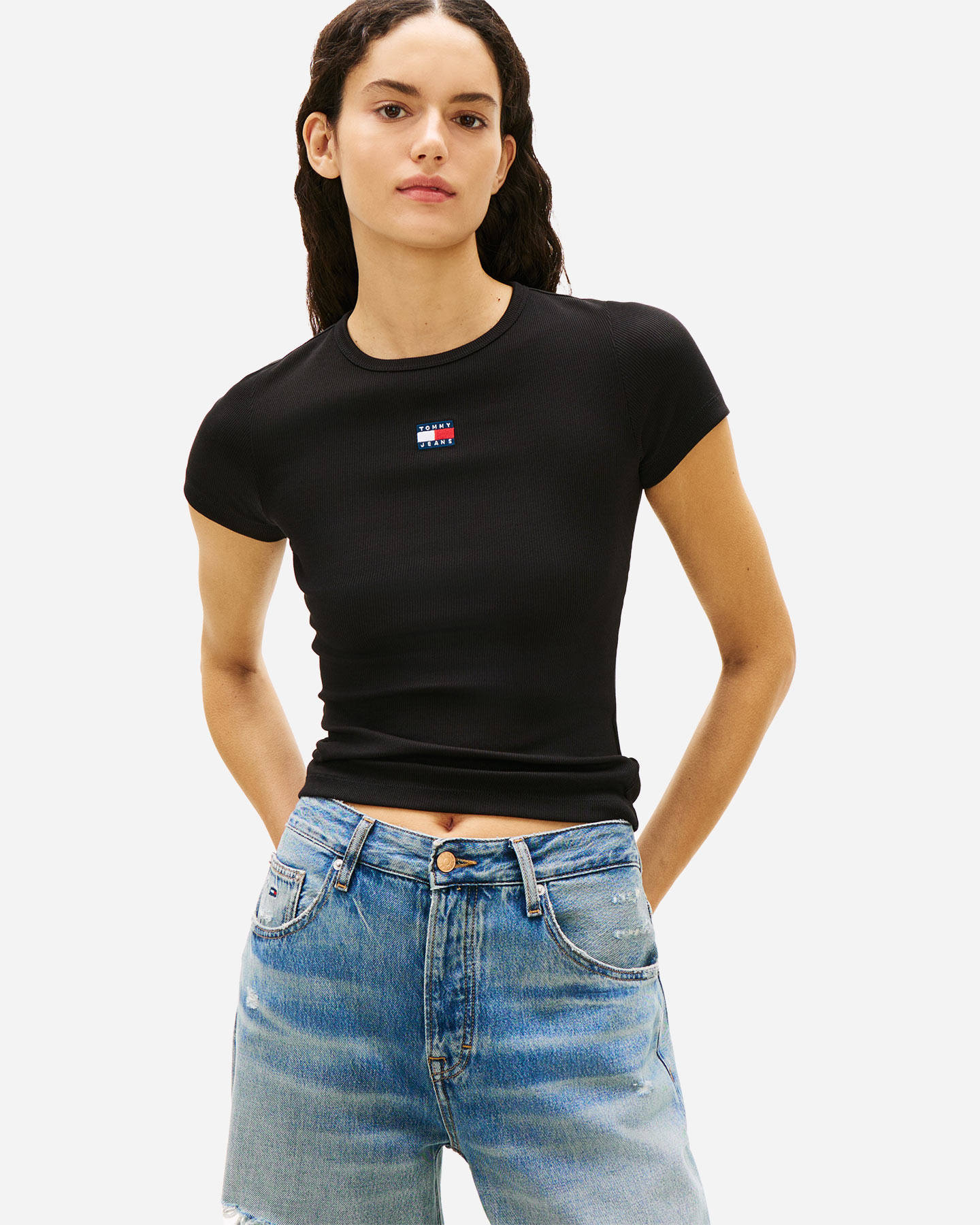 T-shirt TOMMY HILFIGER RIB BADGE W - Nero - 1 | Cisalfa Sport