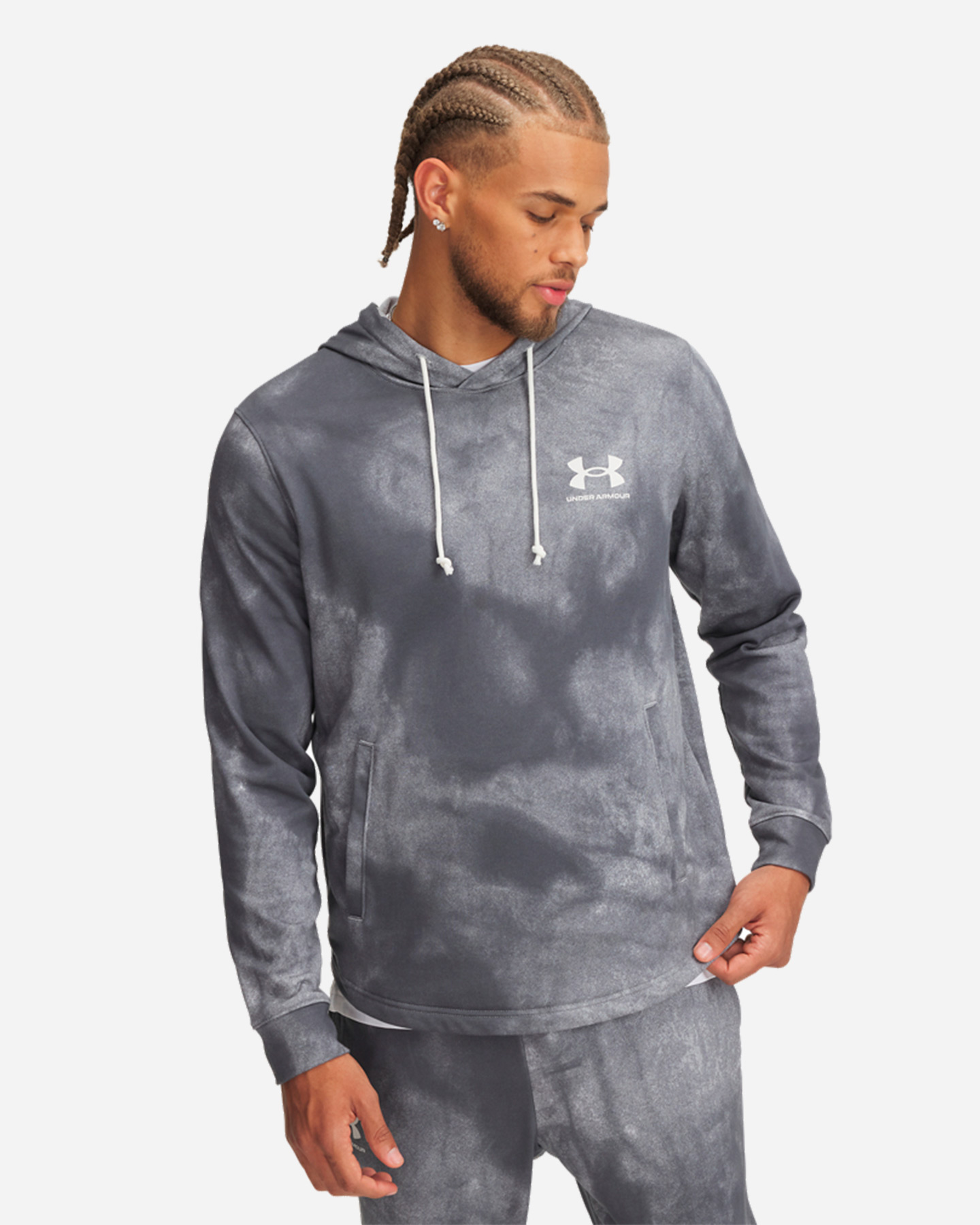 Felpa UNDER ARMOUR RIVAL TERRY PRINTED M - Grigio - 0 | Cisalfa Sport