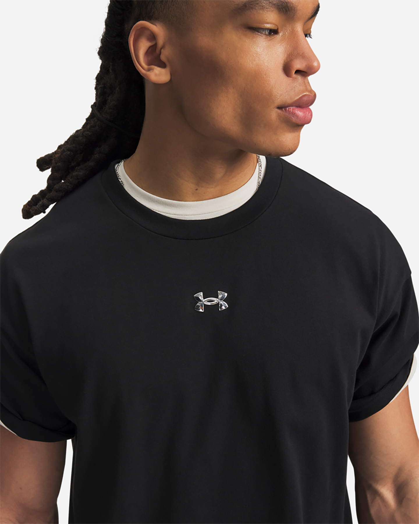 T-shirt UNDER ARMOUR HEAVYWEIGHT METAL LOGO M - Nero - 2 | Cisalfa Sport